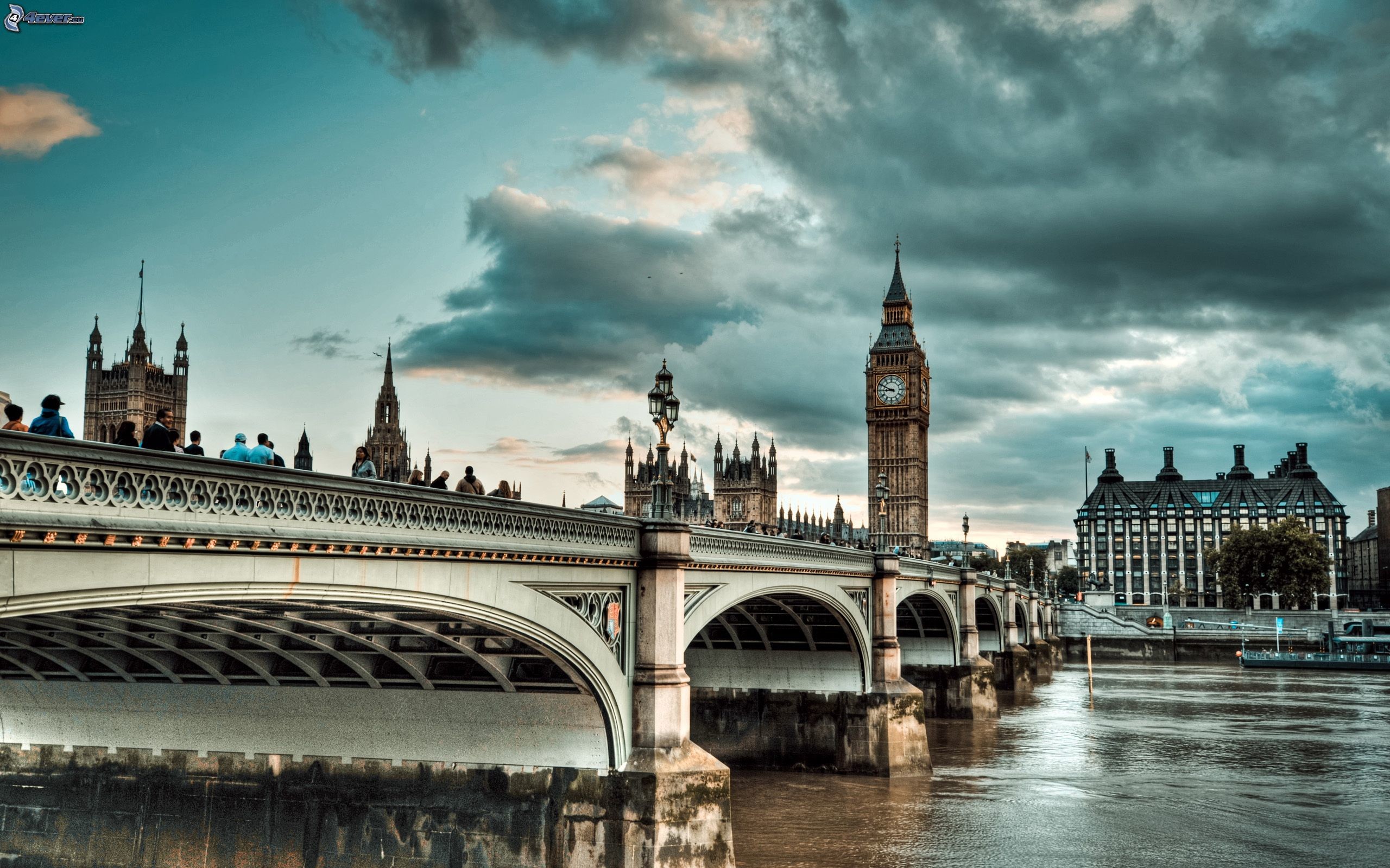 Westminster Bridge, Big Ben, Palazzo di Westminster, Londra, HDR, sfondo 2K per PC
