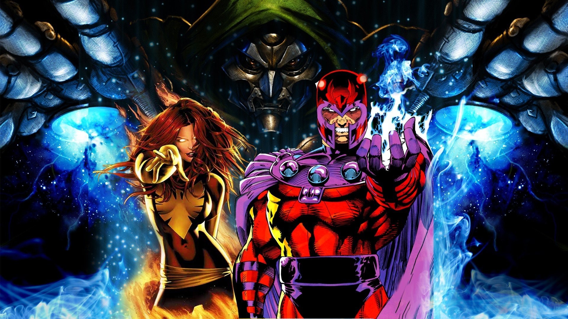 Magneto, Fenice, Jean Grey, Dottor Destino, X-Men, Marvel Comics, sfondo Full HD per computer