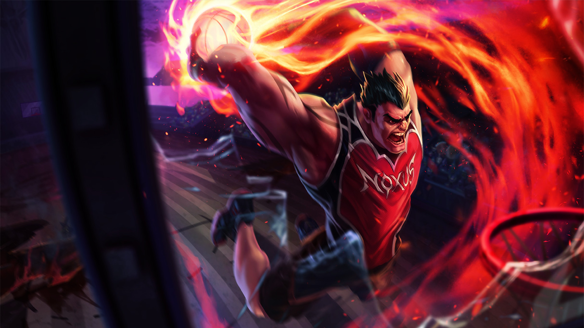 Dunkmaster Darius, League of Legends, Schiacciata, Fiamme, Full HD, sfondo desktop