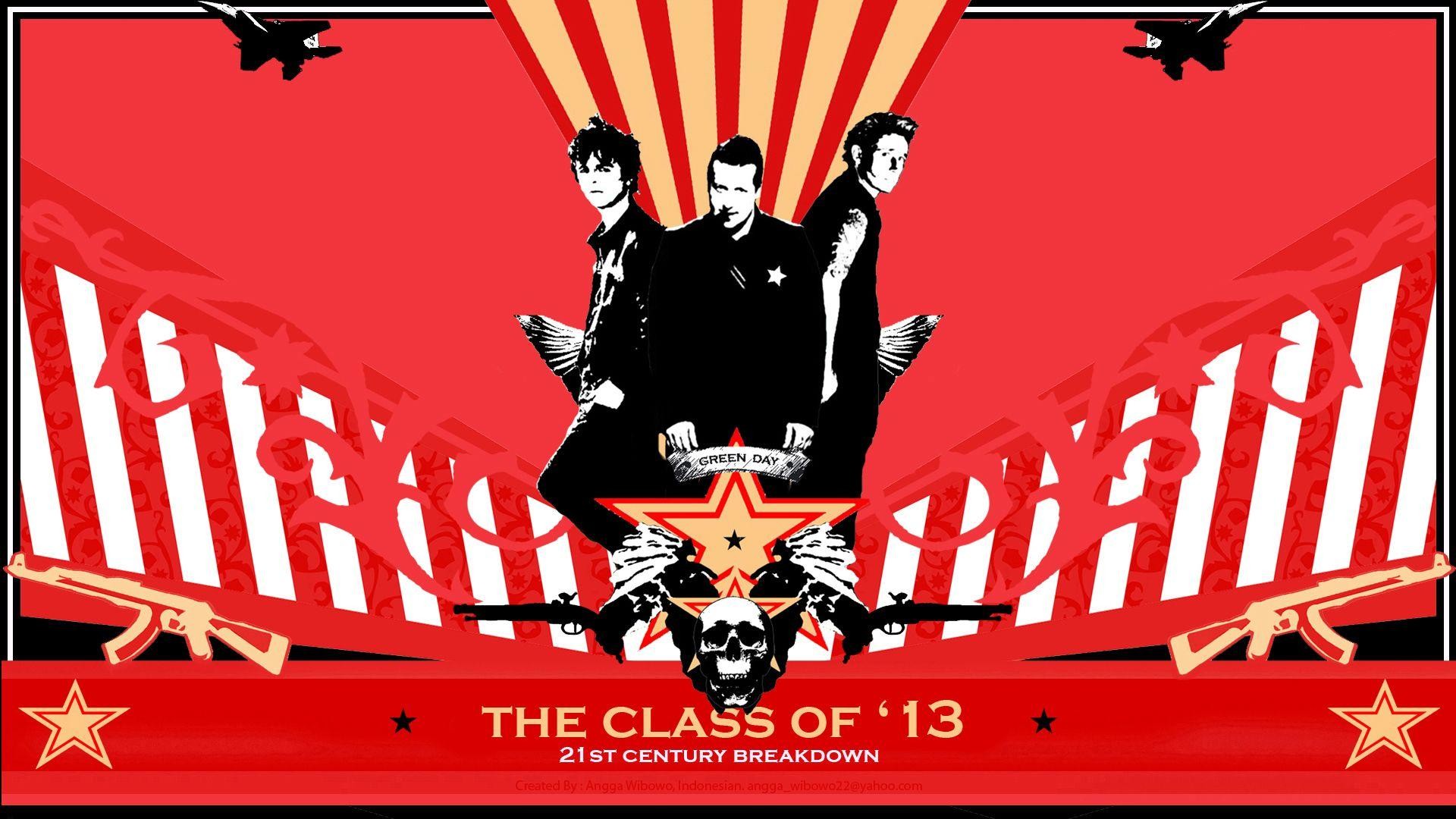 Green Day, 21st Century Breakdown, The Class of '13, Rosso, Full HD, sfondo per PC e portatile