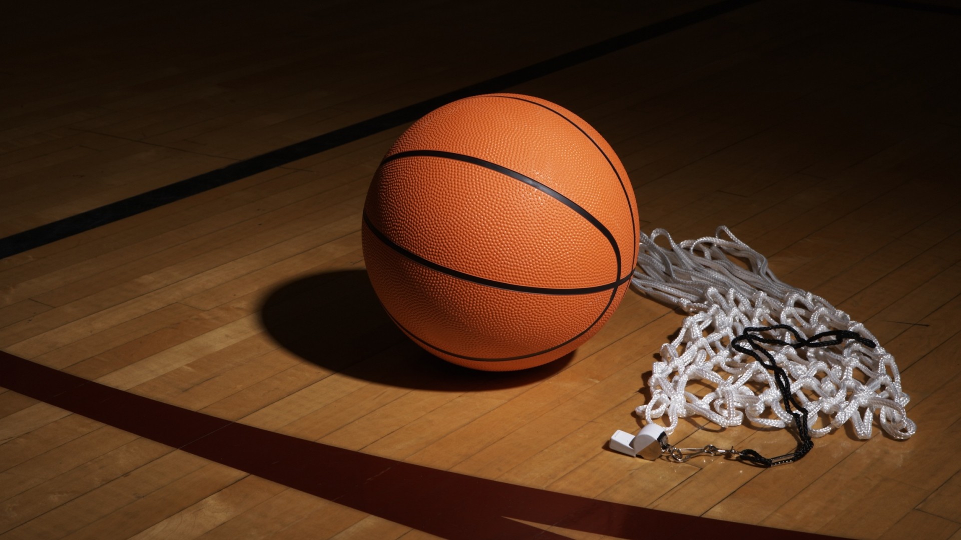 Pallone da basket, Retina, Parquet, Campo da basket, 1920x1080, sfondo per PC