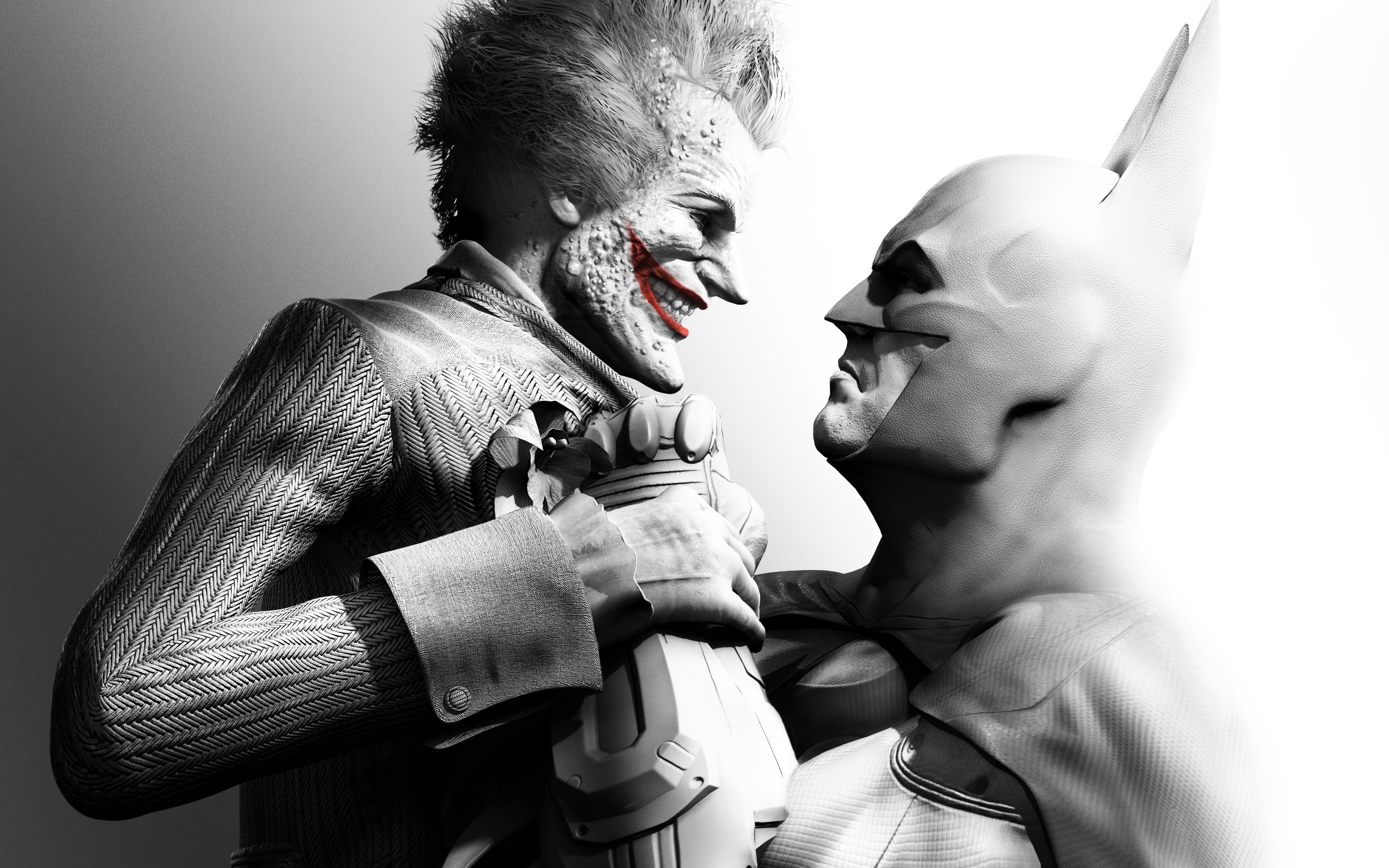 Joker, Batman, Batman: Arkham City, Bianco e nero, 16:10 2K, sfondo widescreen
