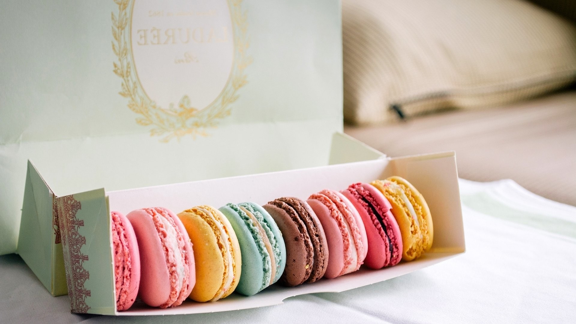 Macarons, Ladurée, Scatola, Pastello, immagine di sfondo iPhone