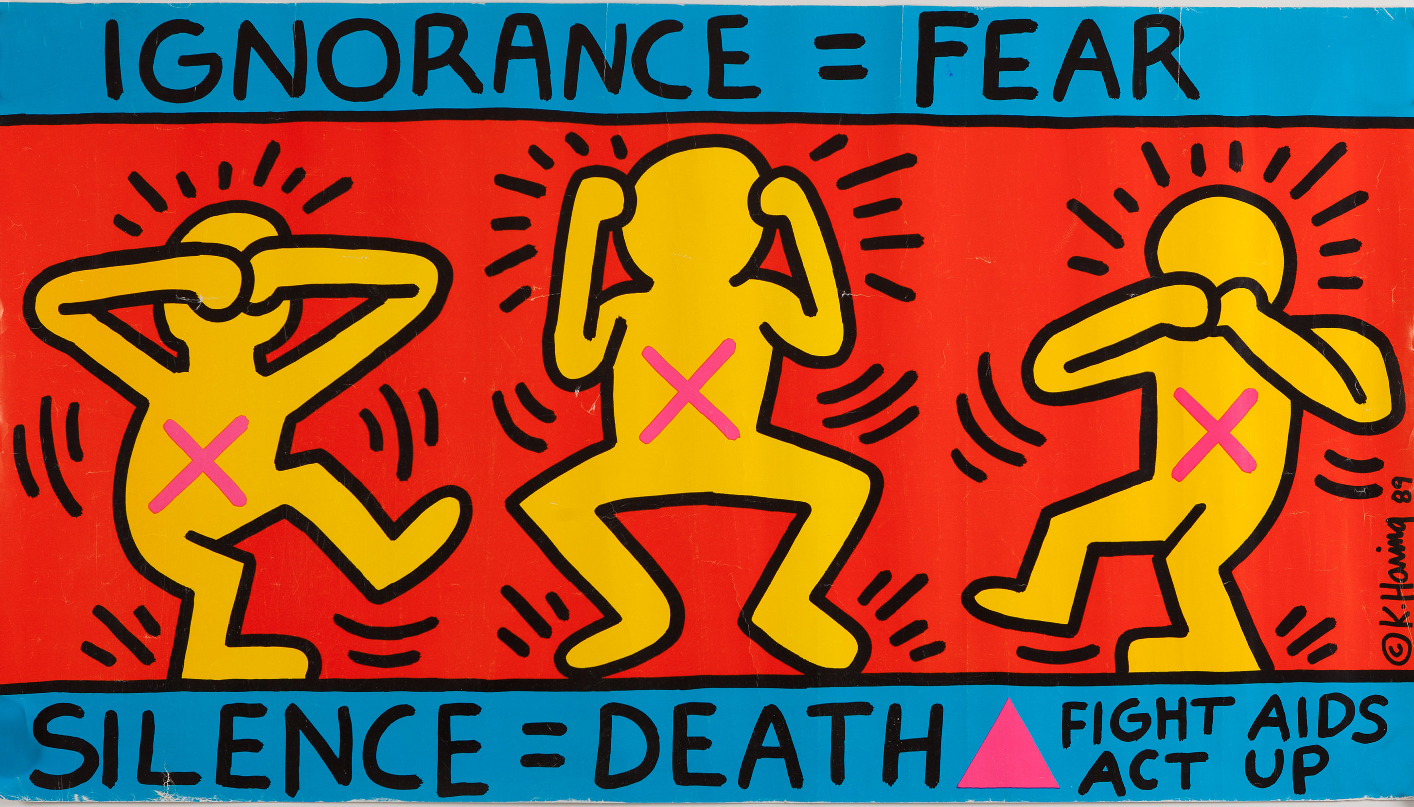 Keith Haring, Ignorance = Fear, Silence = Death, Poster, AIDS, 2K, sfondo per PC