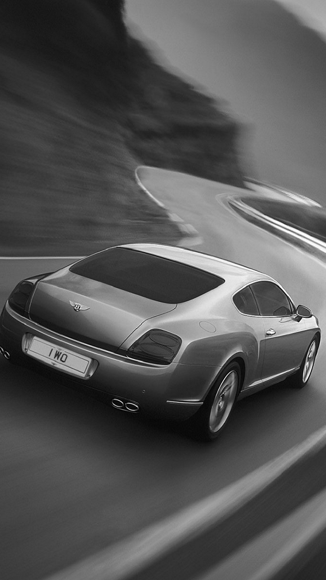Bentley Continental GT, Auto di lusso, Bianco e nero, Strada, sfondo Samsung Galaxy