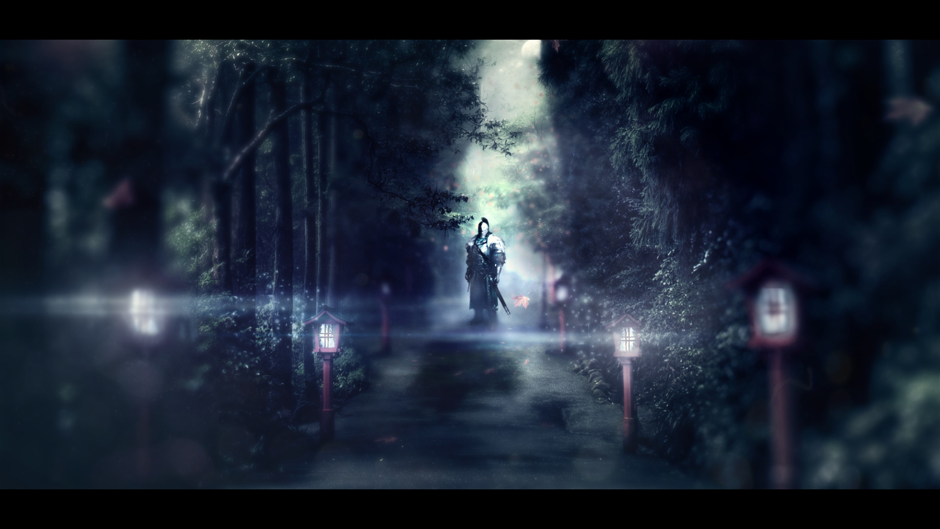 Dark Souls II, Foresta, Lanterne, Notte, Full HD, sfondo per portatile