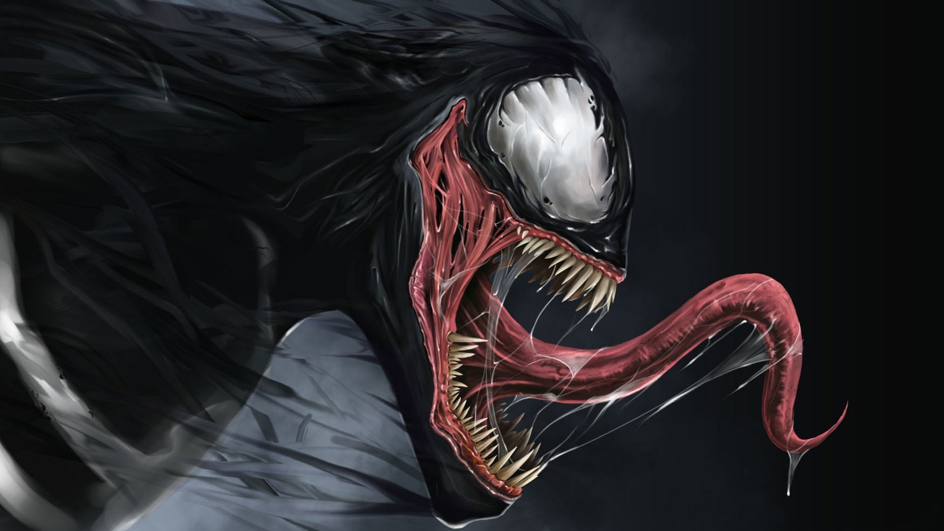 Venom, Lingua, Zanne, Arte digitale, Full HD, sfondo per portatile