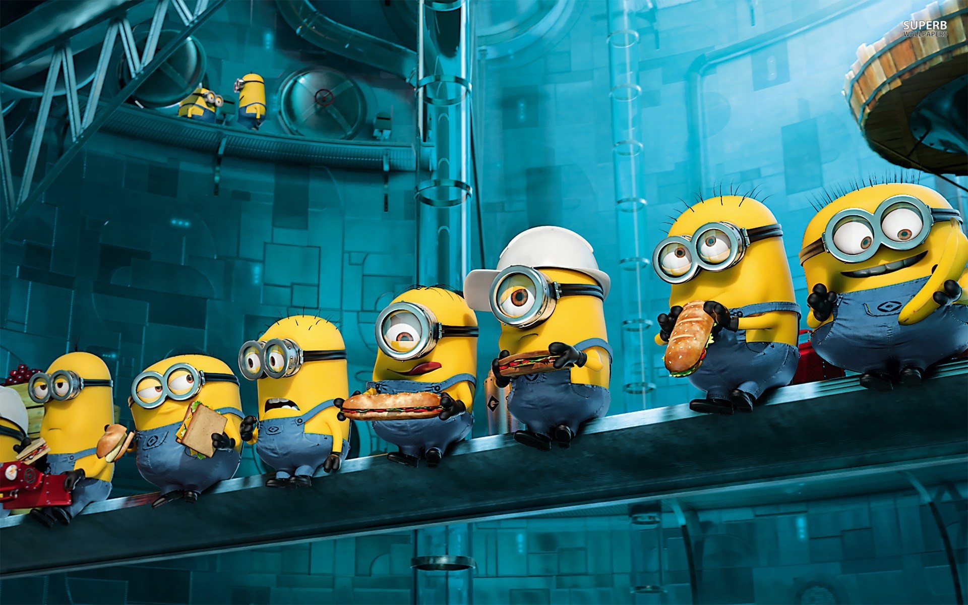 Minions, Laboratorio, Gruppo, Cattivissimo me, 1920x1200, sfondo per PC