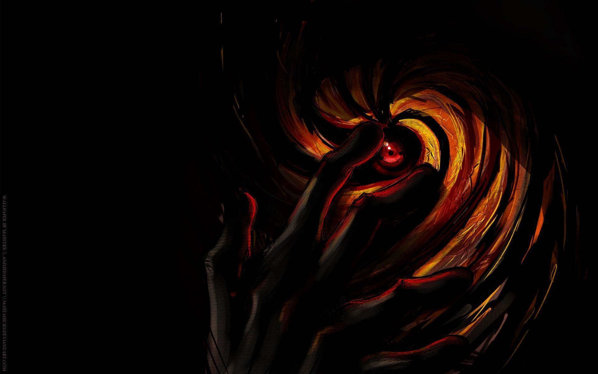 Tobi, Obito Uchiha, Naruto Shippuden, Maschera, Sfondo nero, Full HD, wallpaper desktop