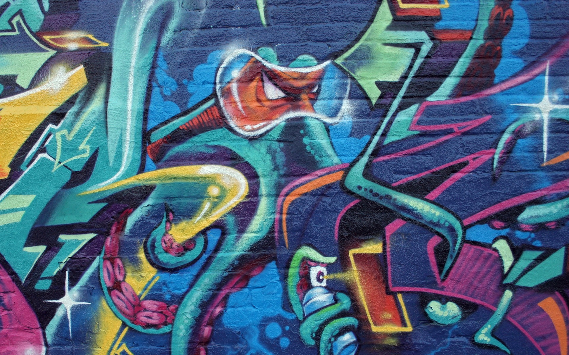 Graffiti, Lettering, Muro, Multicolore, 1920x1200, immagine di sfondo