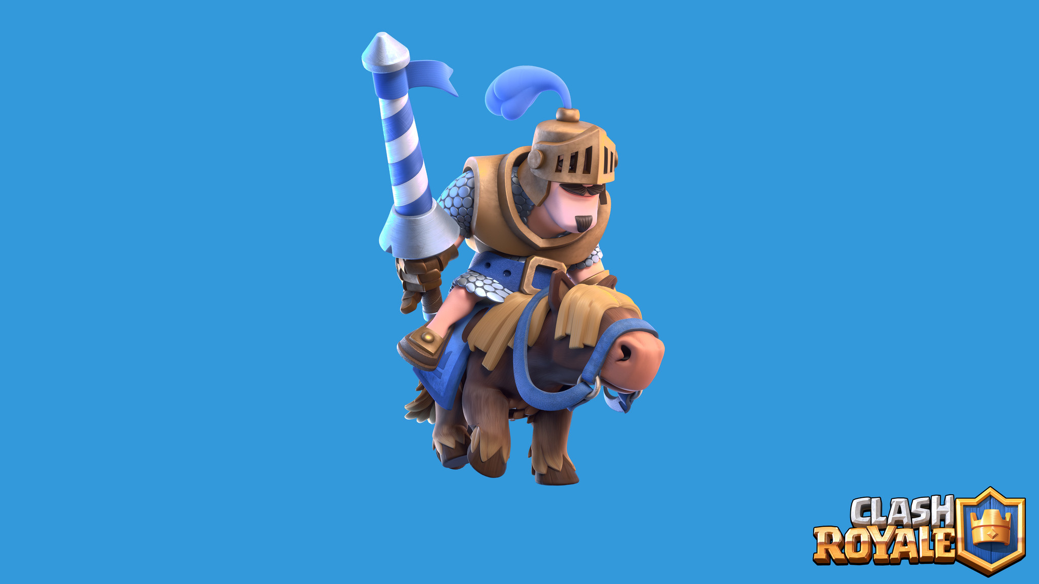 Clash Royale, Principe, Logo, Sfondo blu, Full HD, wallpaper desktop
