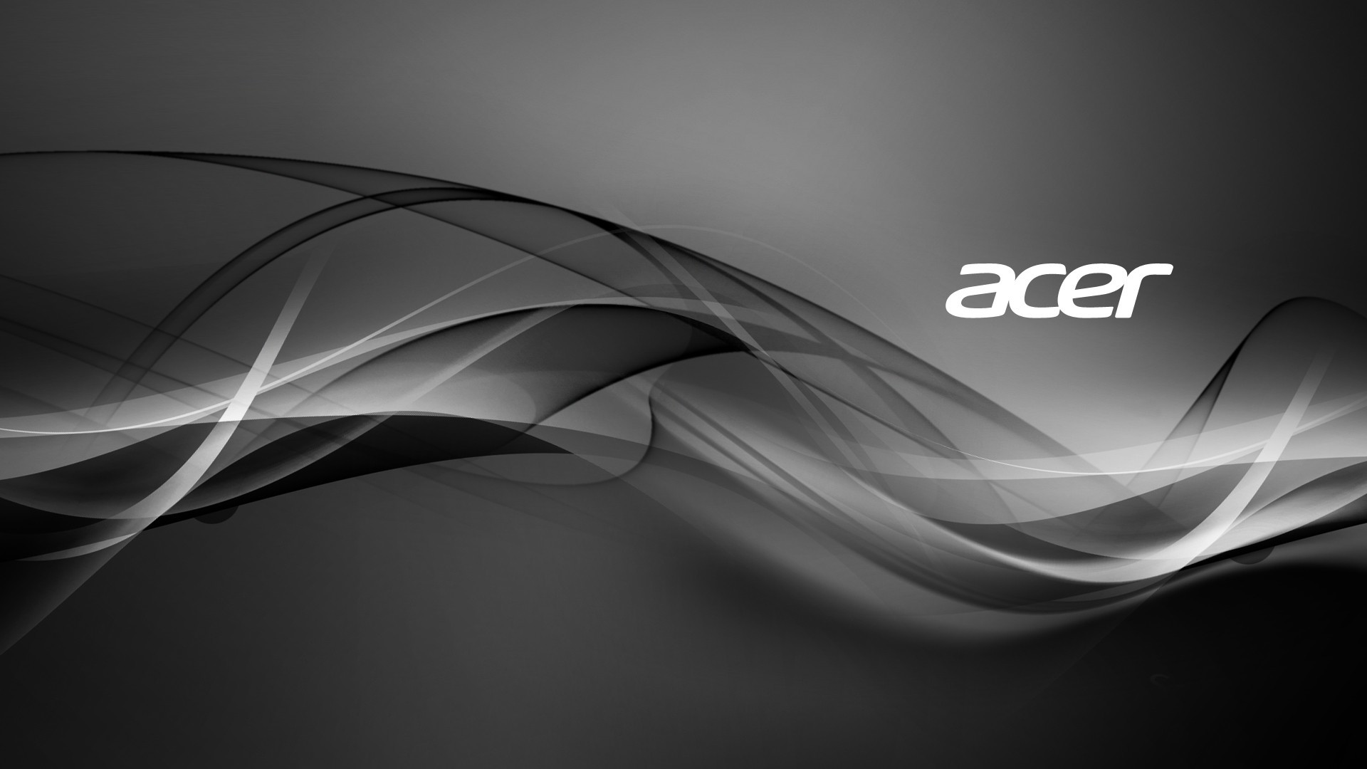 Logo Acer, Acer, Onde astratte, Grigio, Full HD, wallpaper per PC