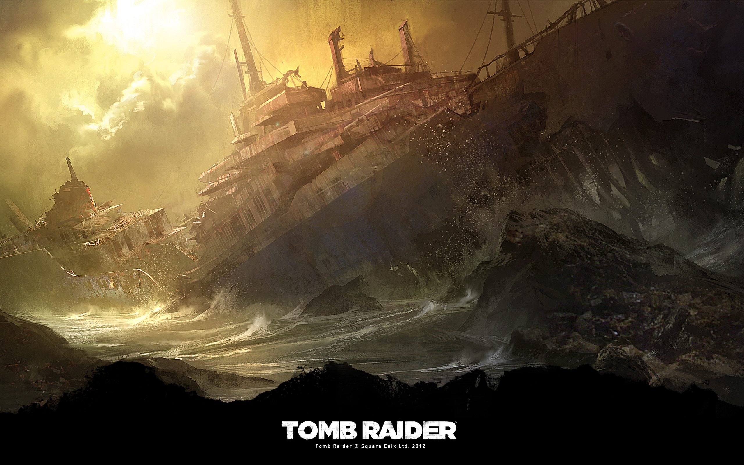 Tomb Raider, Naufragio, Nave, Tempesta, sfondo Mac