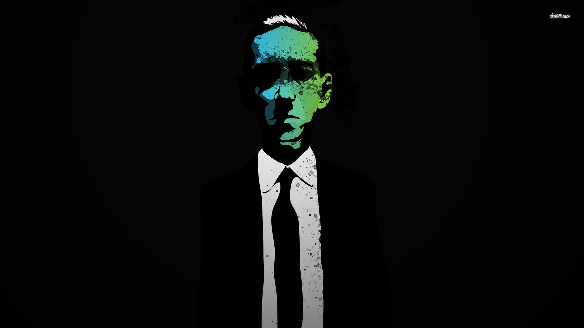 H. P. Lovecraft, Ritratto, Sfondo nero, Full HD, wallpaper per computer