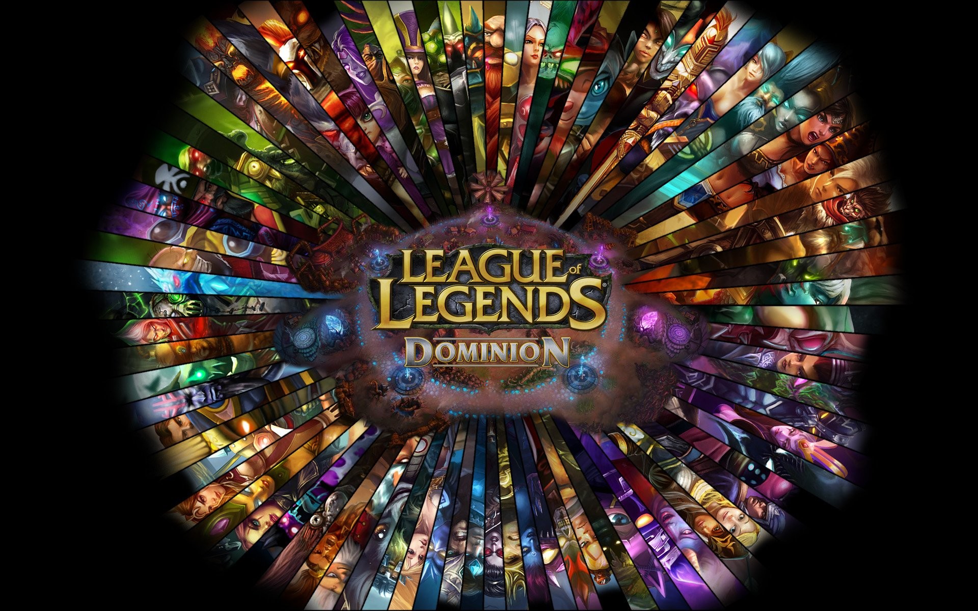 League of Legends: Dominion, Logo, Campioni, Raggiera, 1920x1200, immagine di sfondo