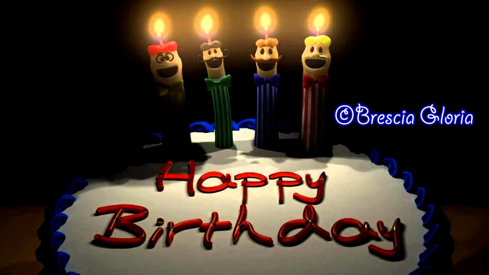 Happy Birthday, Torta, Candeline, Notte, 1920x1080, immagine di sfondo