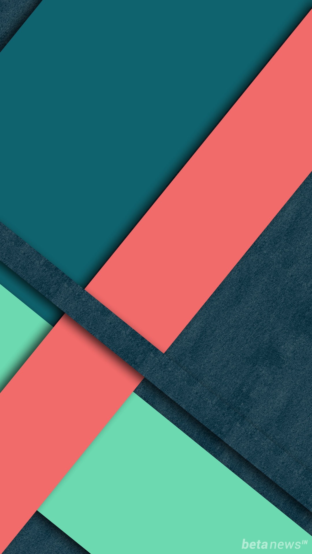 Material Design, Corallo, Verde menta, Blu petrolio, Geometrico, schermata di blocco smartphone