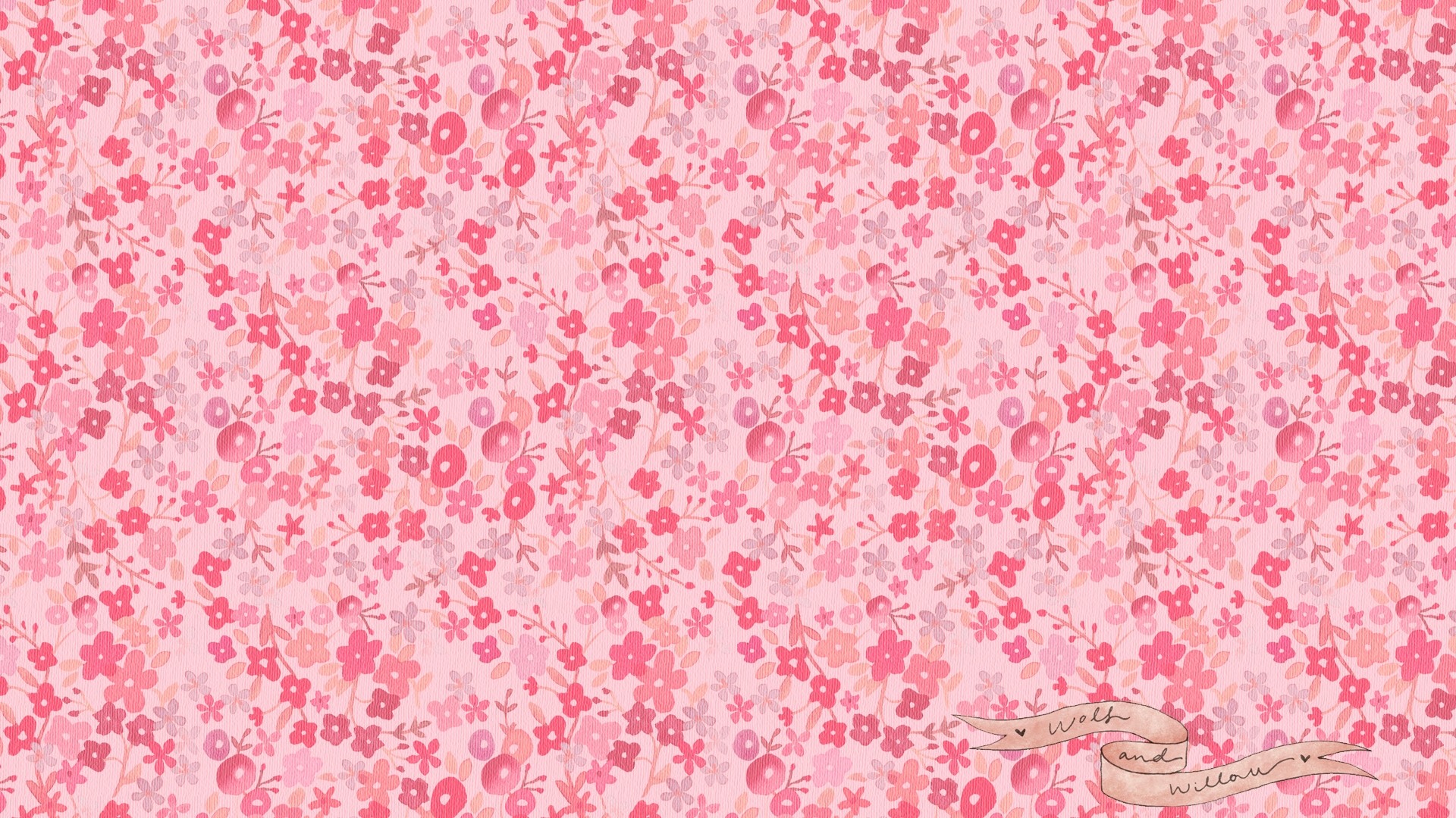 Motivo floreale, Fiori rosa, Liberty, Full HD, wallpaper per portatile