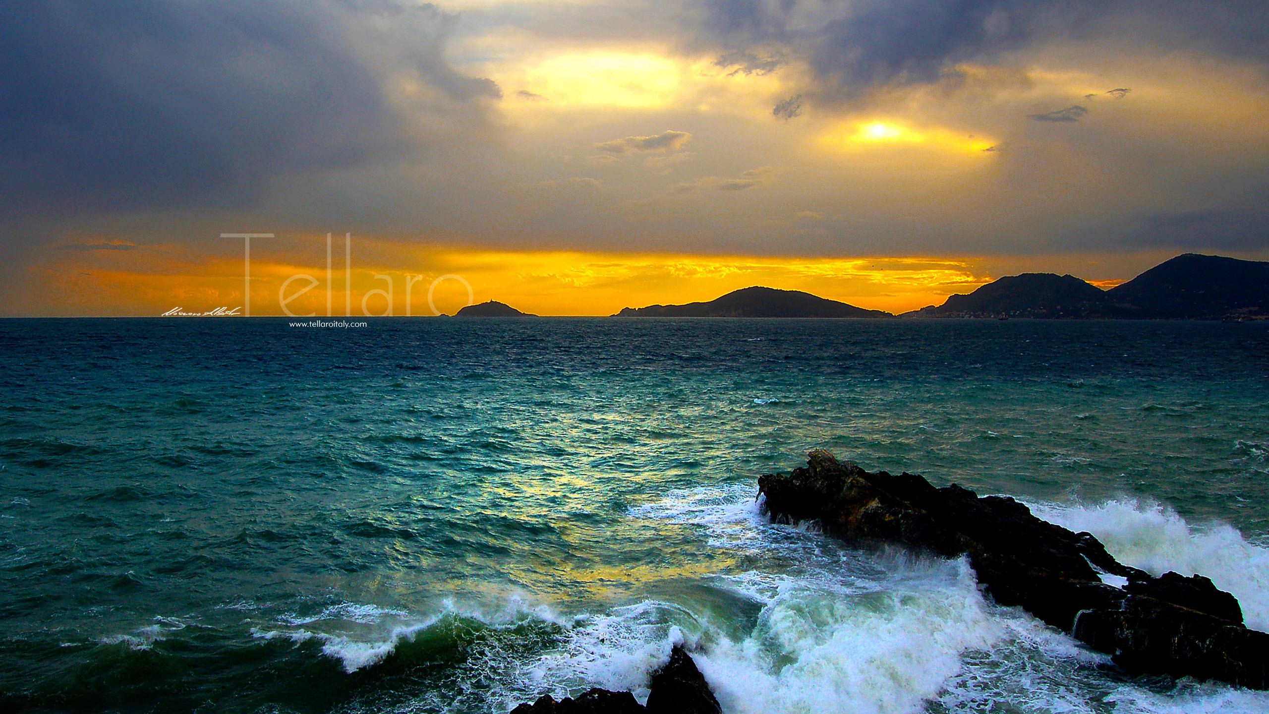 Tellaro, Liguria, Mare, Tramonto, Scogli, 2K, sfondo PC
