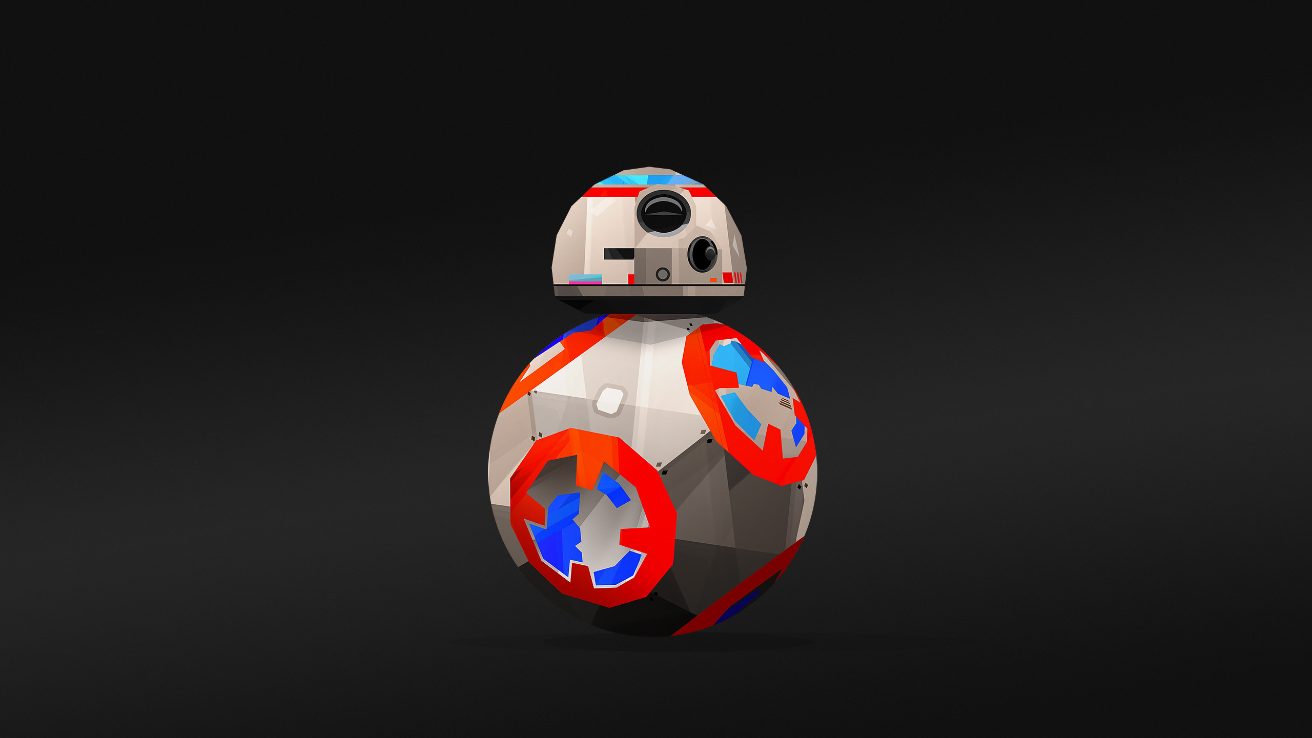 BB-8, Star Wars, Droide, Low poly, 16:9 2K, sfondo widescreen