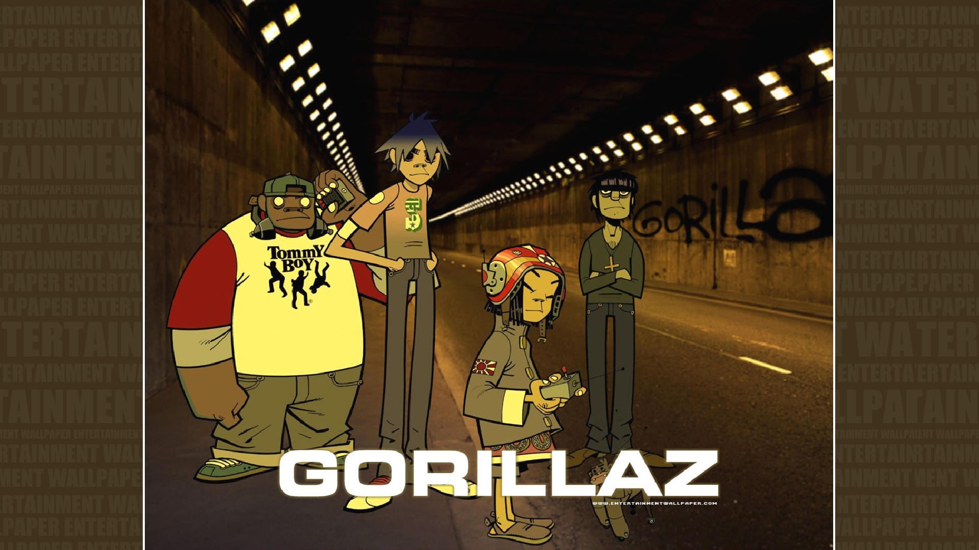 Gorillaz, Logo, Band, Tunnel, Full HD, sfondo desktop