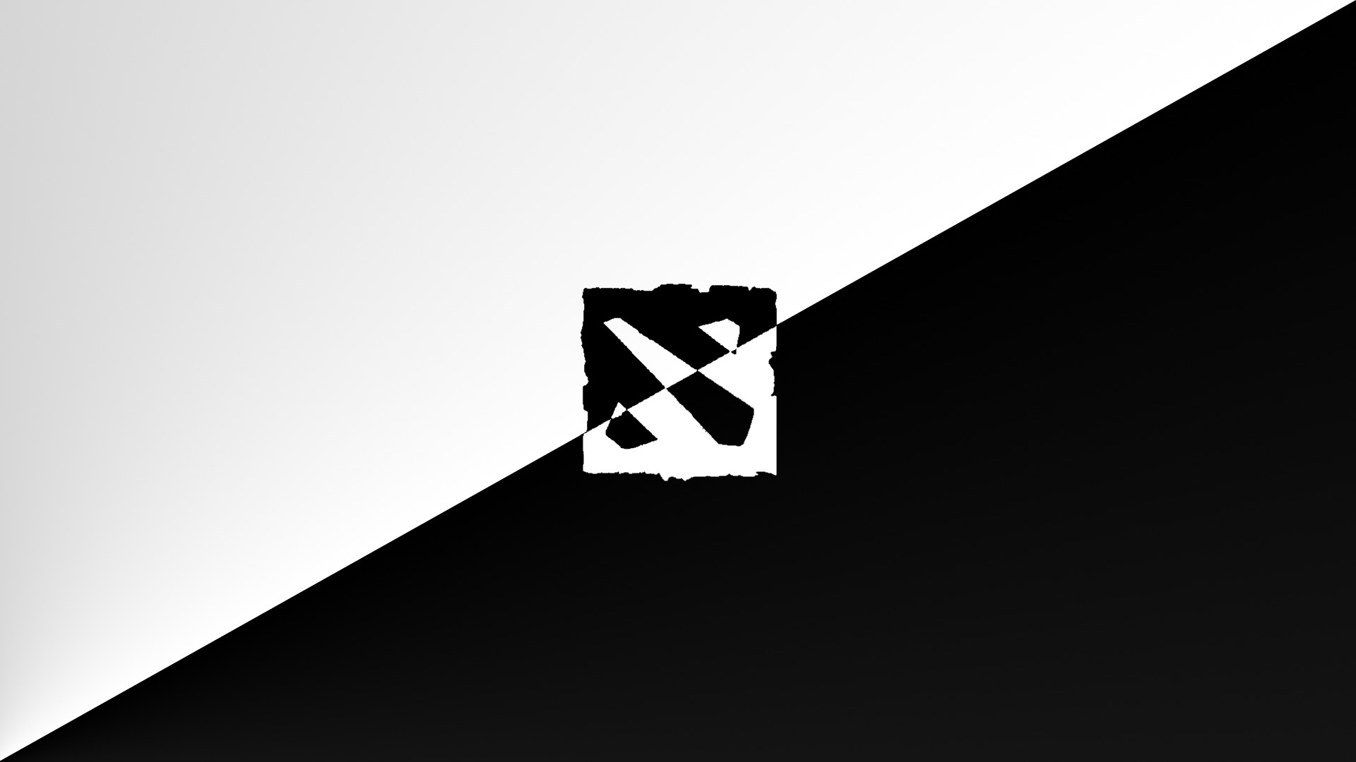Dota 2, Logo, Bianco e nero, Minimalista, Full HD, sfondo per portatile