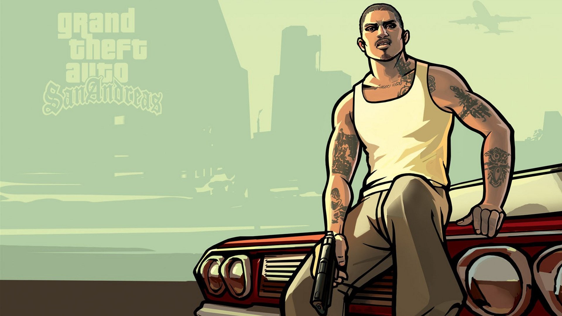 Carl Johnson (CJ), GTA San Andreas, Lowrider, Copertina, Rockstar Games, sfondo Windows 11