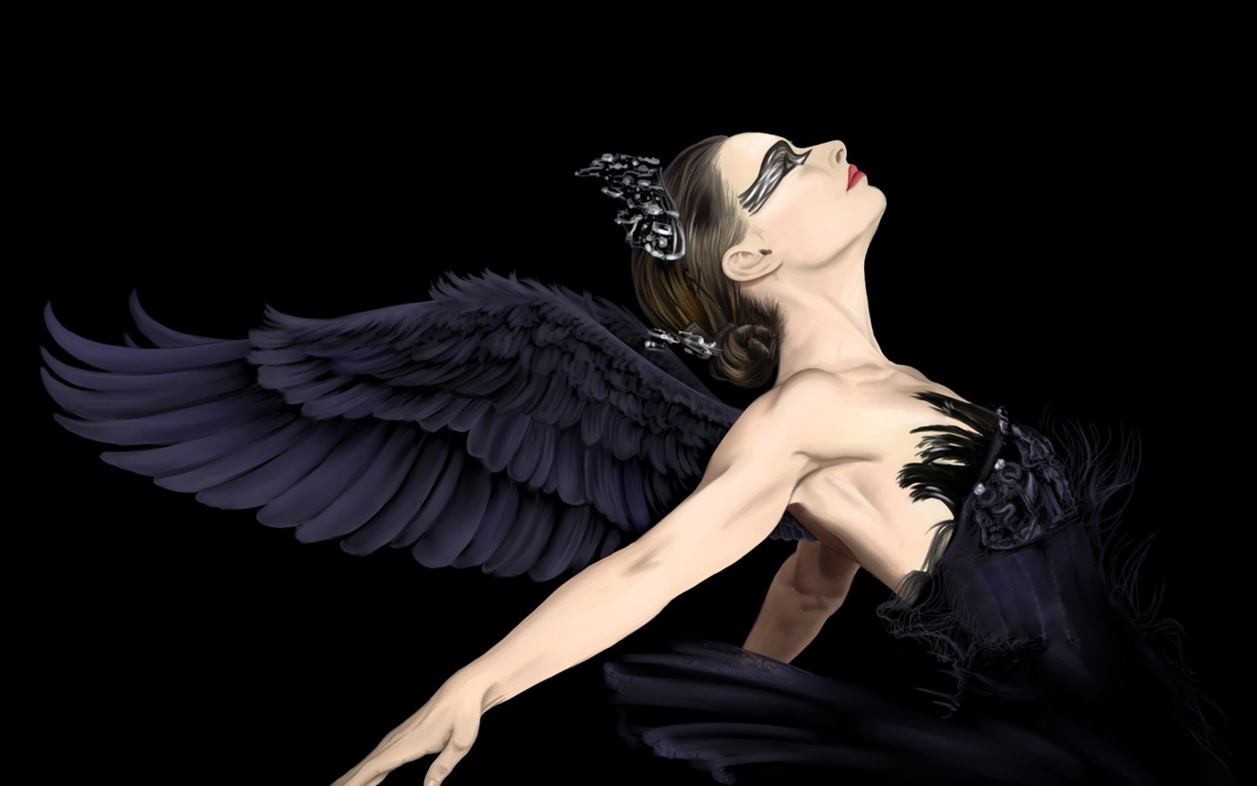 Il cigno nero, Natalie Portman, Ballerina, Ali, 2K, sfondo Windows 11
