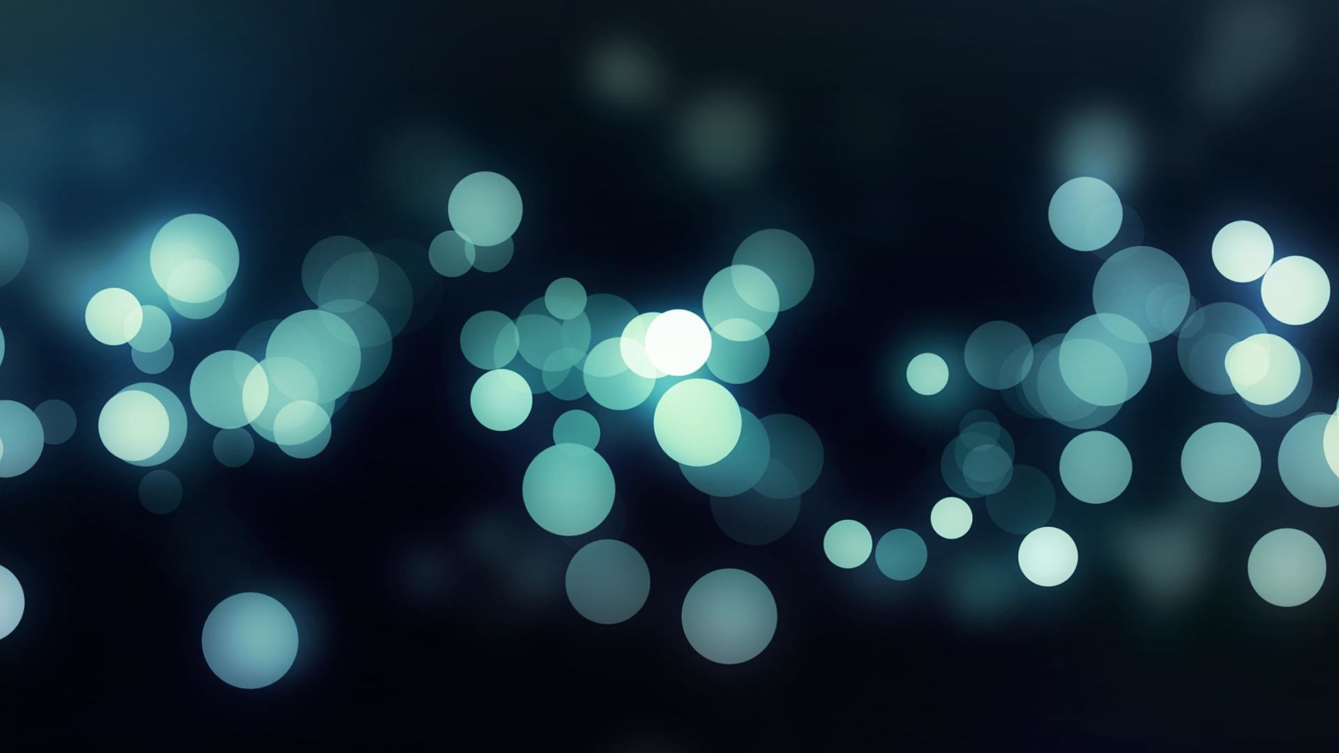 Bokeh, Luci, Azzurro, Sfondo scuro, Full HD, wallpaper PC