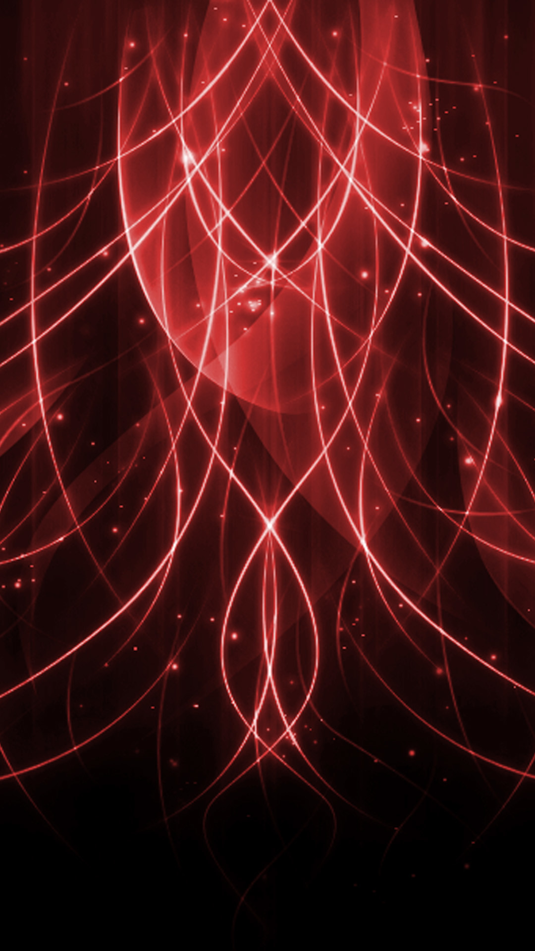 Linee luminose, Rosso, Astratto, Simmetria, Sfondo nero, 1080x1920, schermata di blocco iPhone