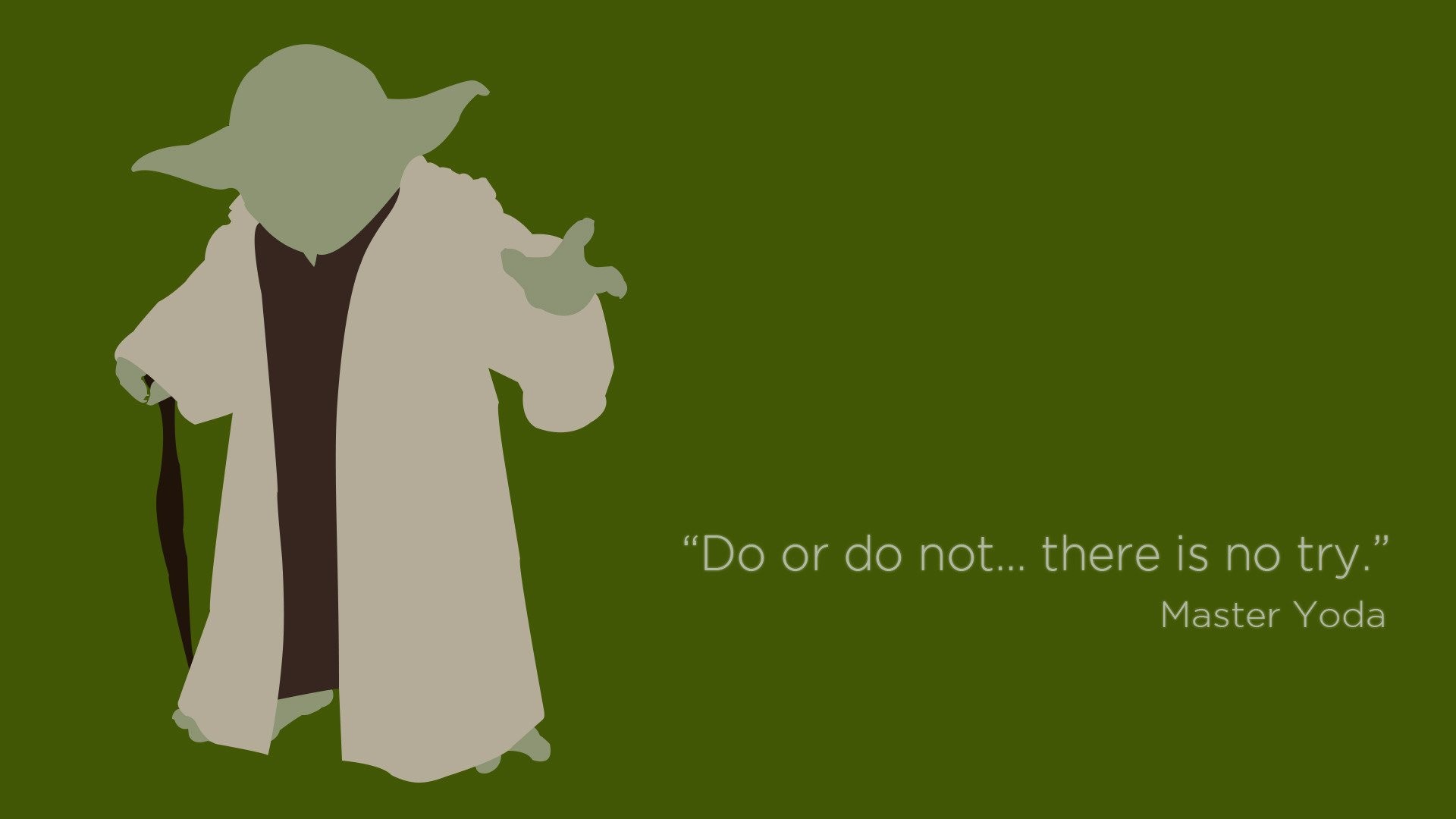 Yoda, Do or do not, there is no try, Citazione, Minimalismo, 16:9 Full HD, sfondo widescreen