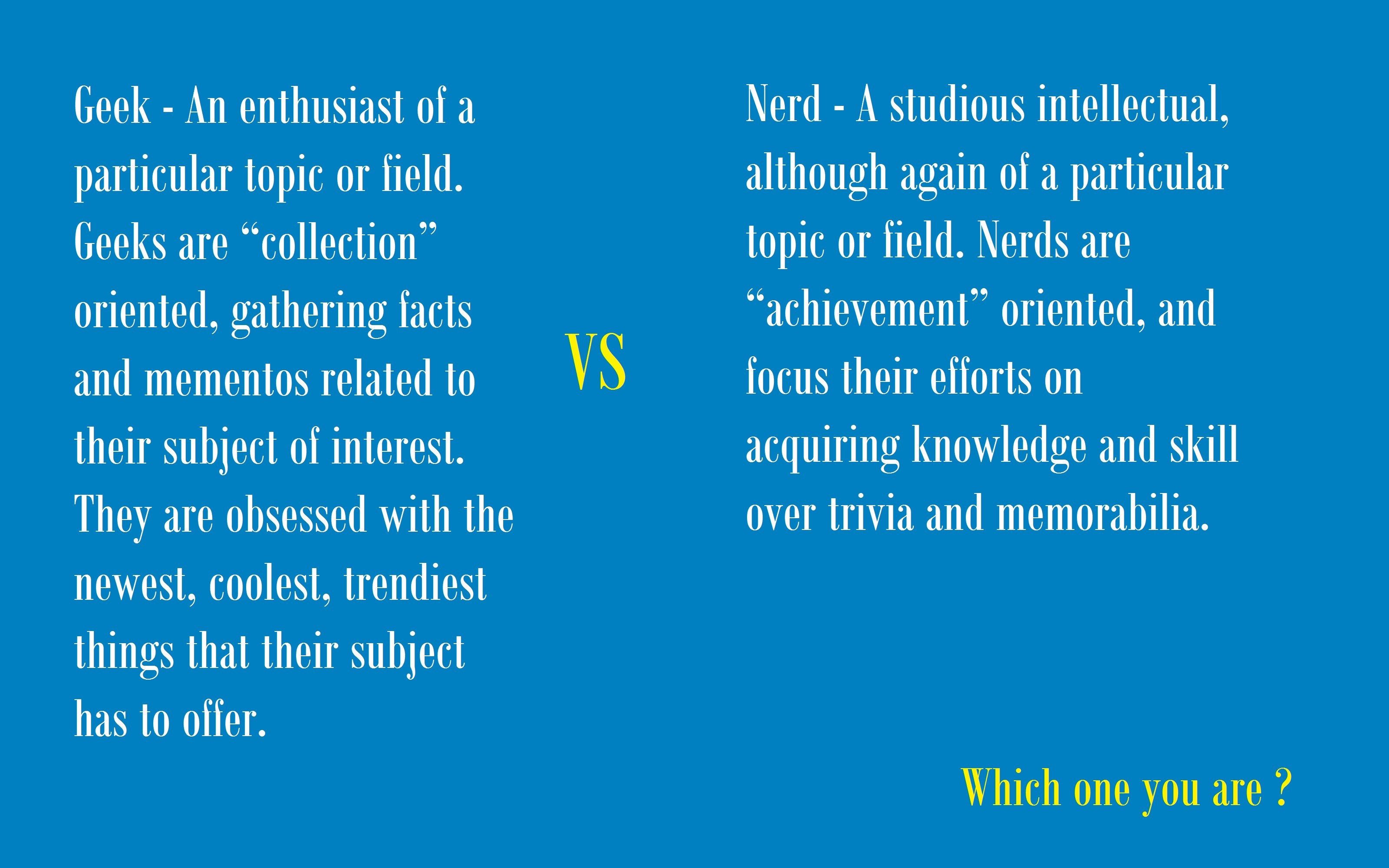 Geek vs Nerd, Definizione, Tipografia, Blu, 3200x2000, sfondo MacBook Pro