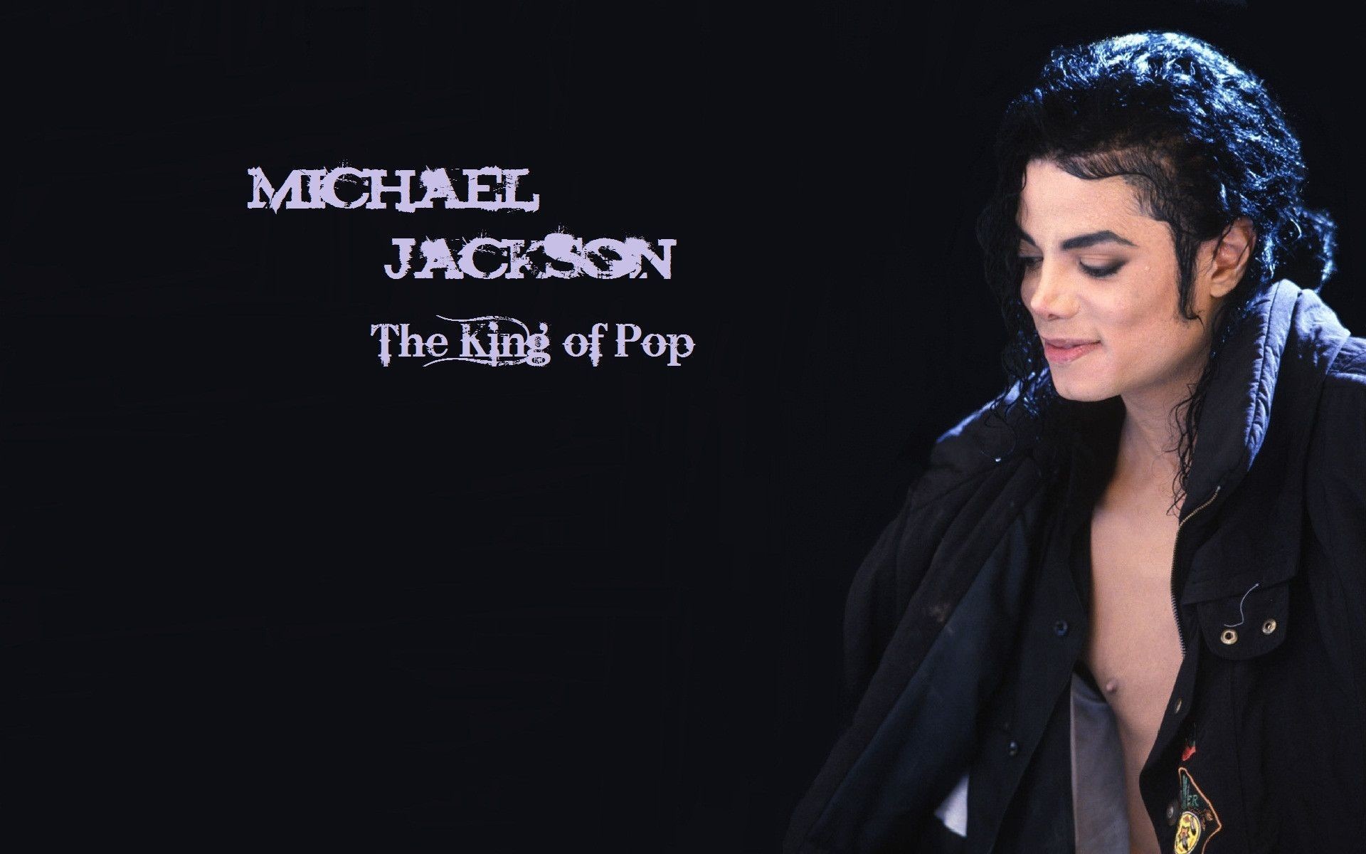 Michael Jackson, Re del Pop, Ritratto, Sfondo nero, 16:10 Full HD, wallpaper widescreen