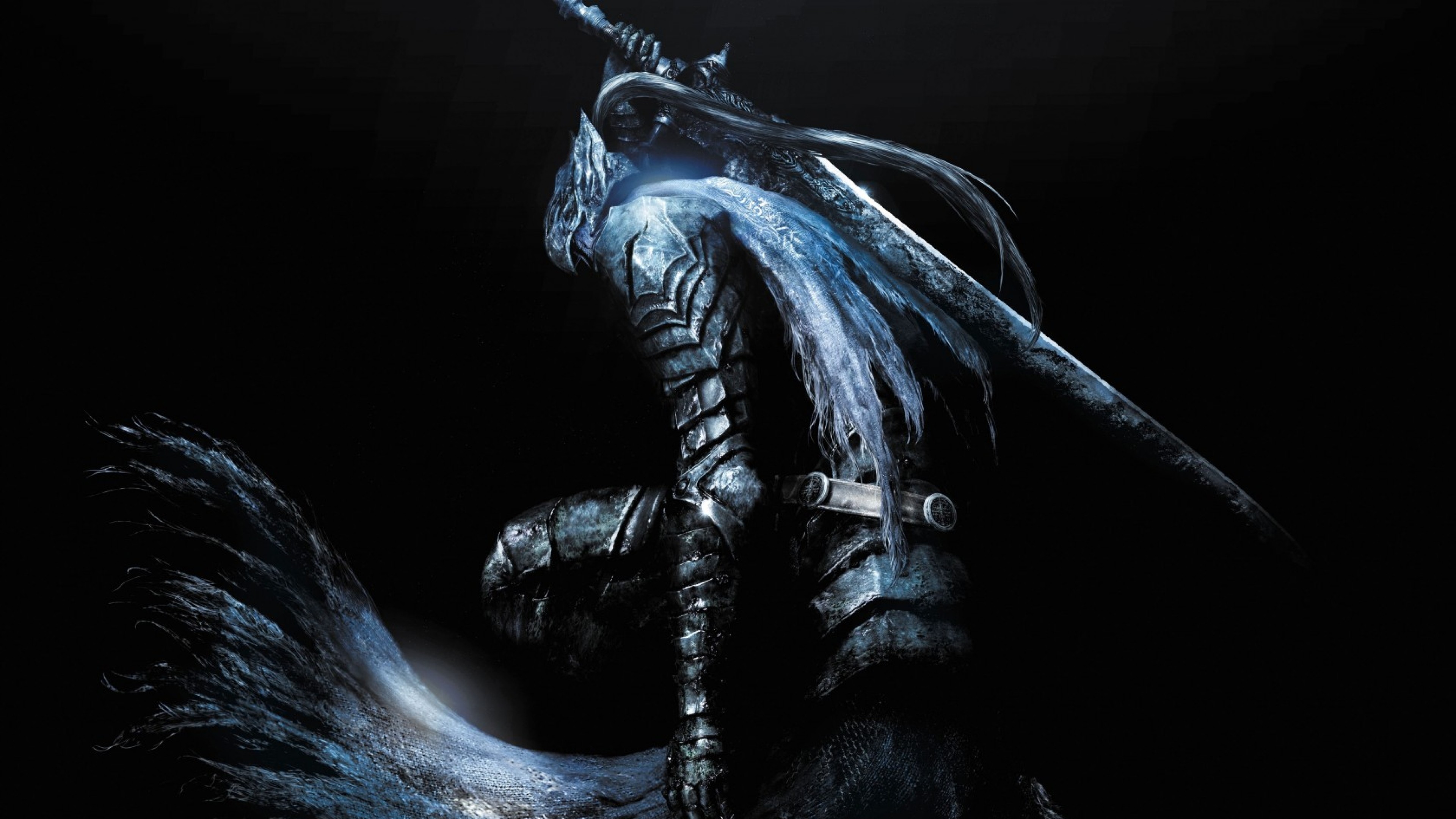 Abyss Watchers, Dark Souls III, Spada, Sfondo nero, 4K, wallpaper per computer