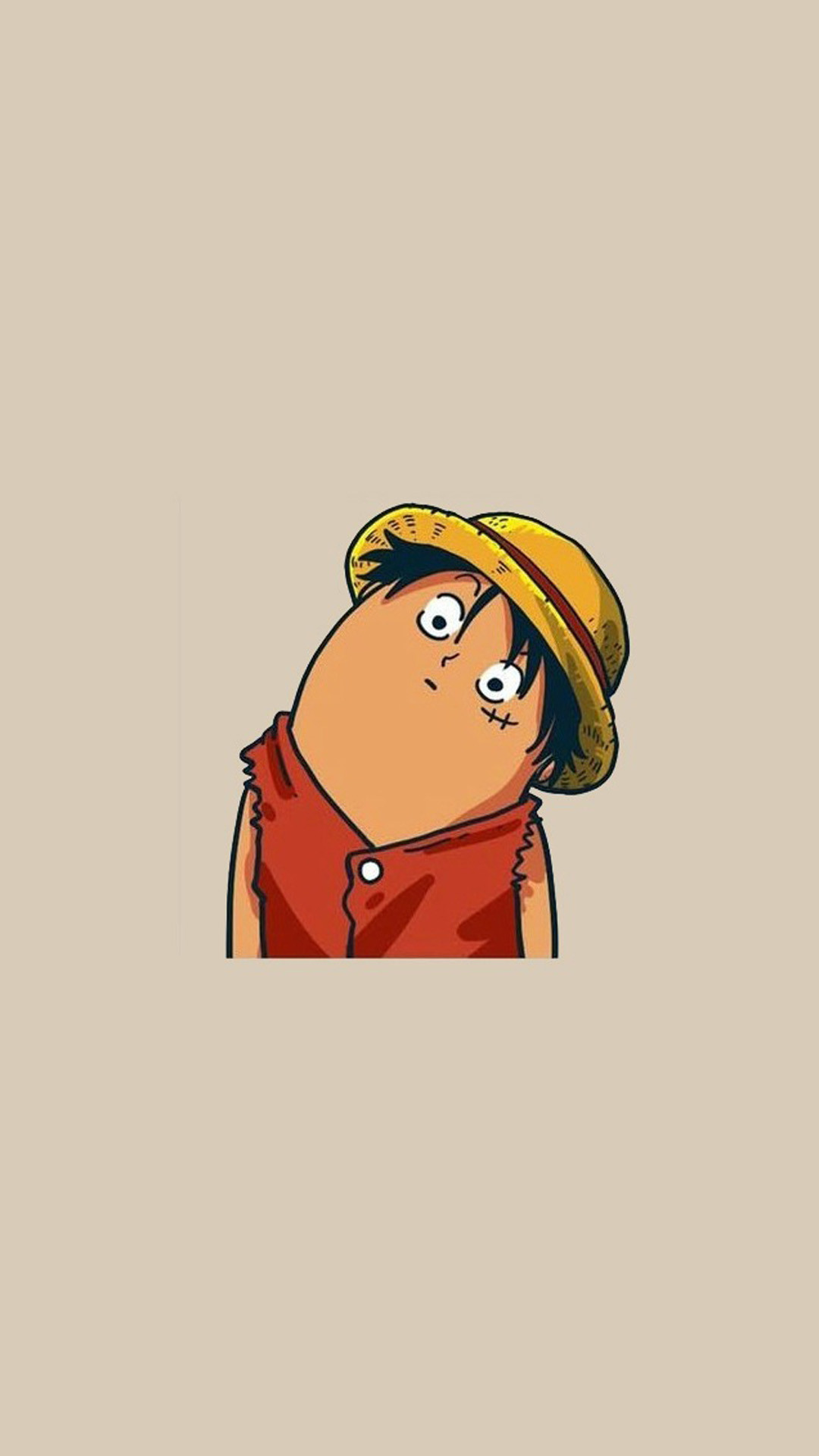 Monkey D. Rufy, One Piece, Chibi, Minimalista, Full HD, sfondo per smartphone