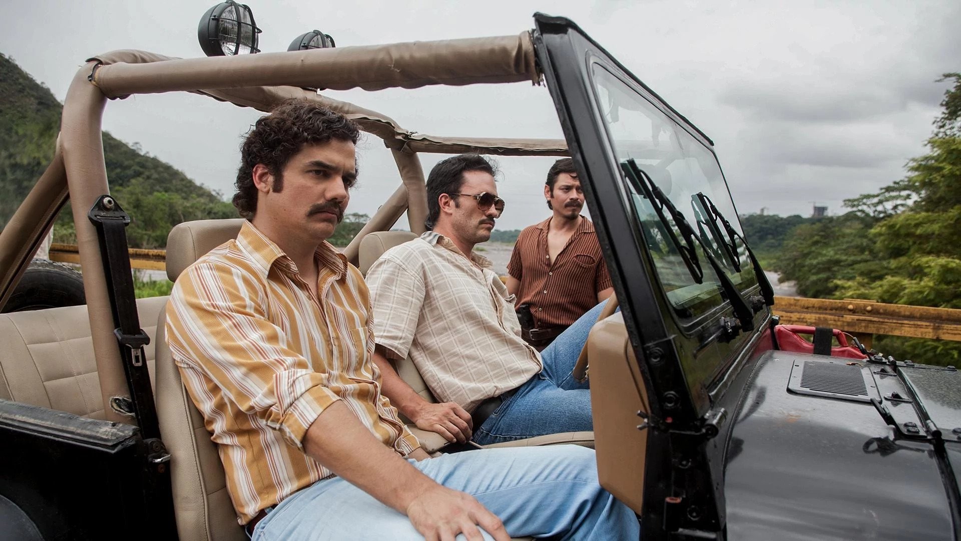 Pablo Escobar, Wagner Moura, Narcos, Jeep, Colombia, Full HD, wallpaper per portatile