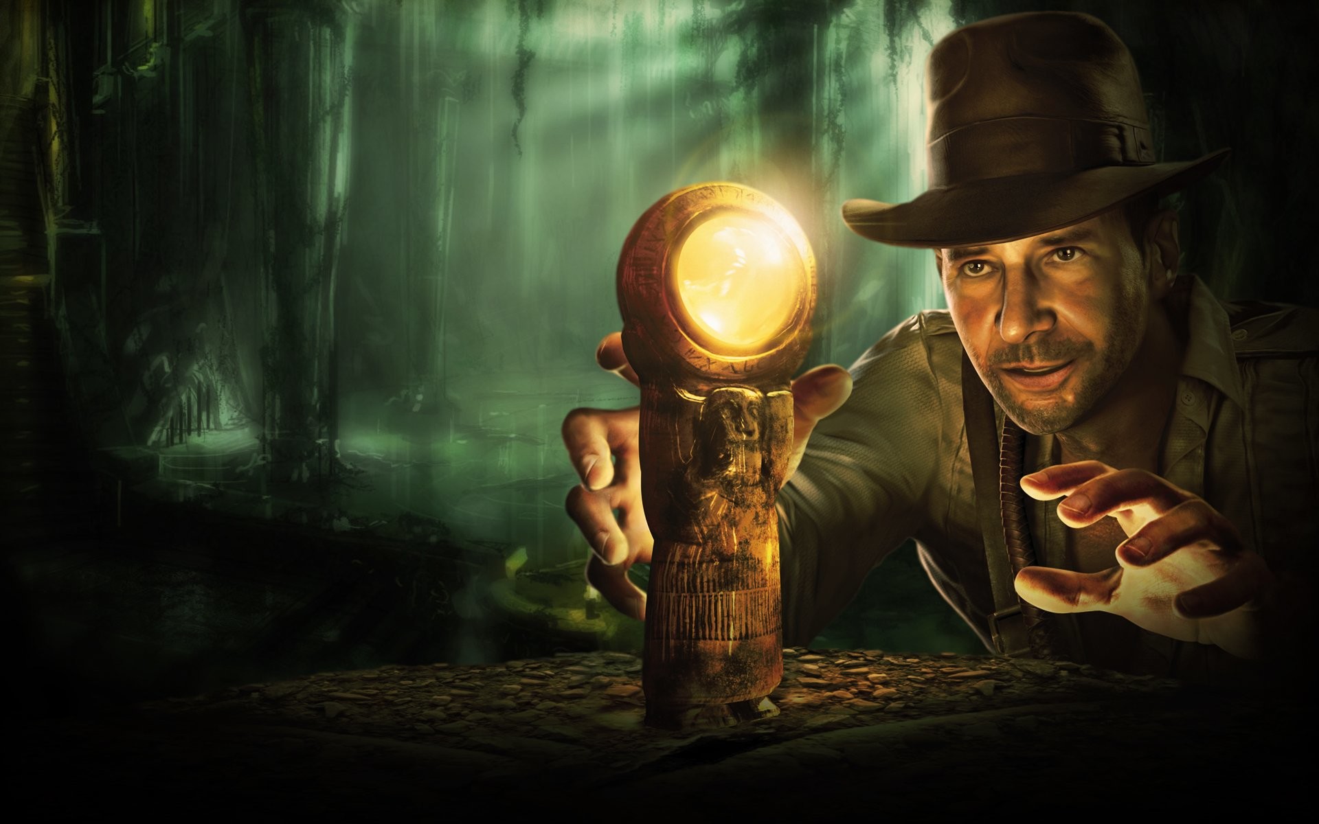 Indiana Jones, Bastone di Ra, Giungla, Arte digitale, 1920x1200, sfondo per PC