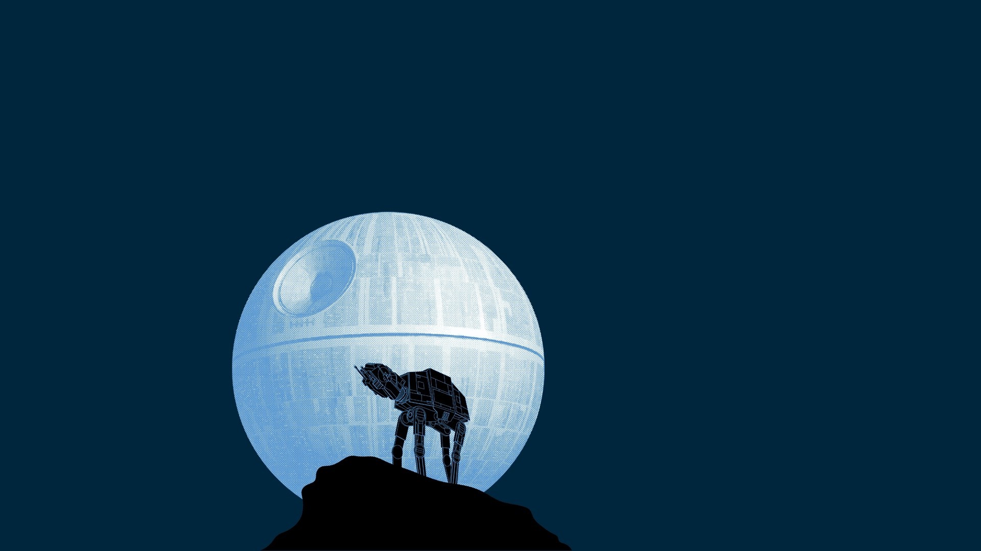 Morte Nera, AT-AT, Star Wars, Silhouette, Minimalista, Full HD, sfondo per PC