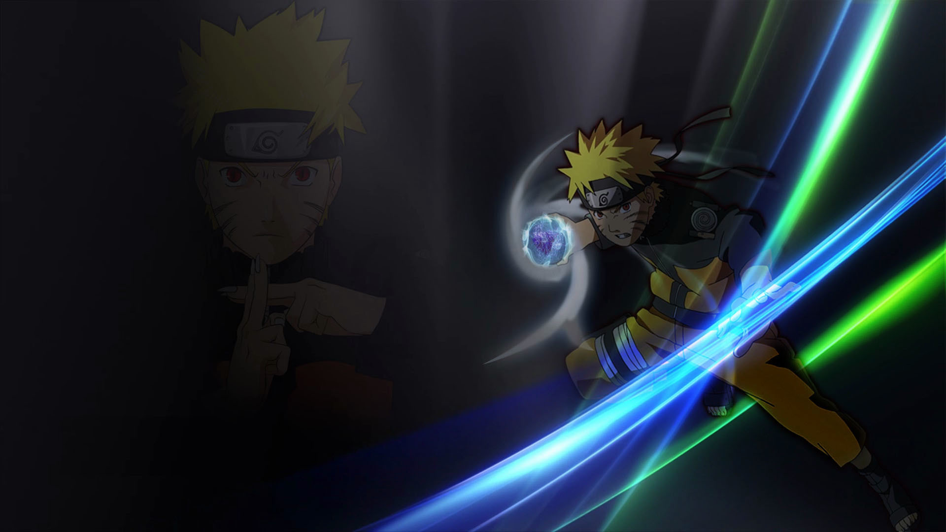 Naruto Uzumaki, Rasengan, Naruto, Luci, 16:9 Full HD, sfondo widescreen