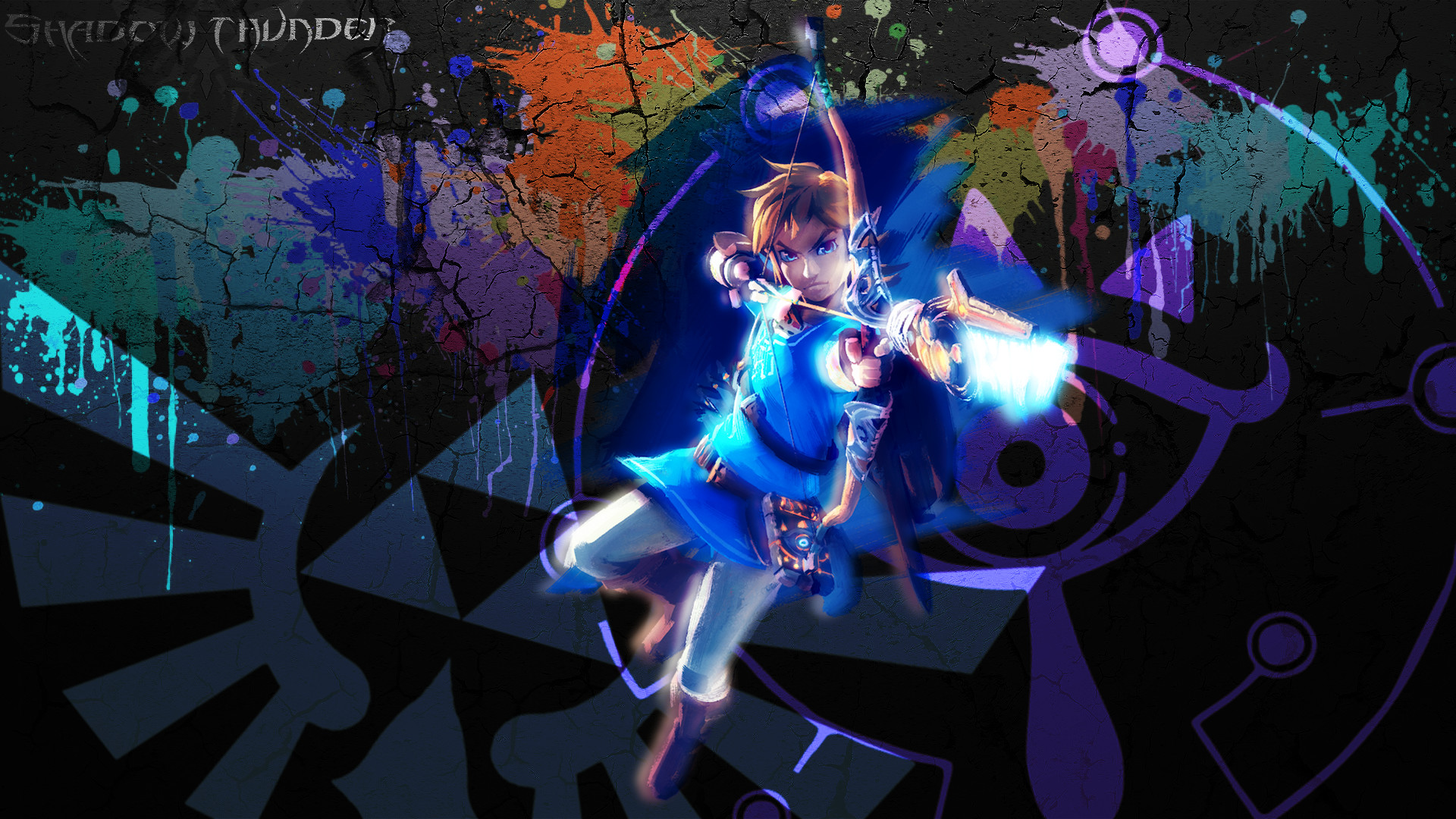 Link, The Legend of Zelda: Breath of the Wild, Arco, Arte astratta, sfondo 1920x1080 per PC