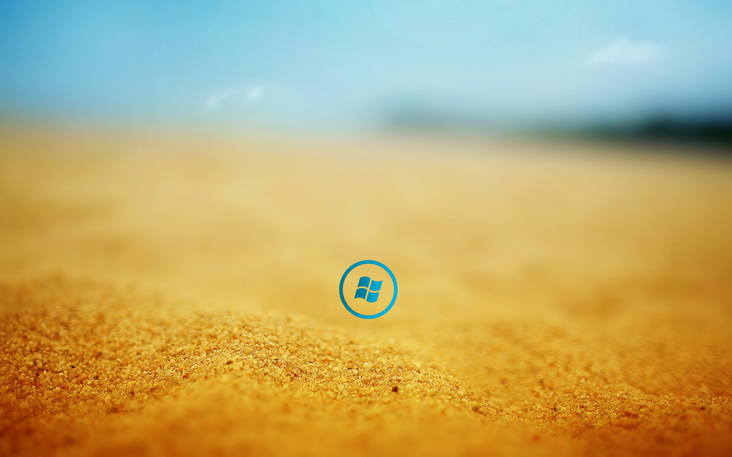 Logo Windows, Sabbia, Sfocatura, 2560x1600, sfondo per PC