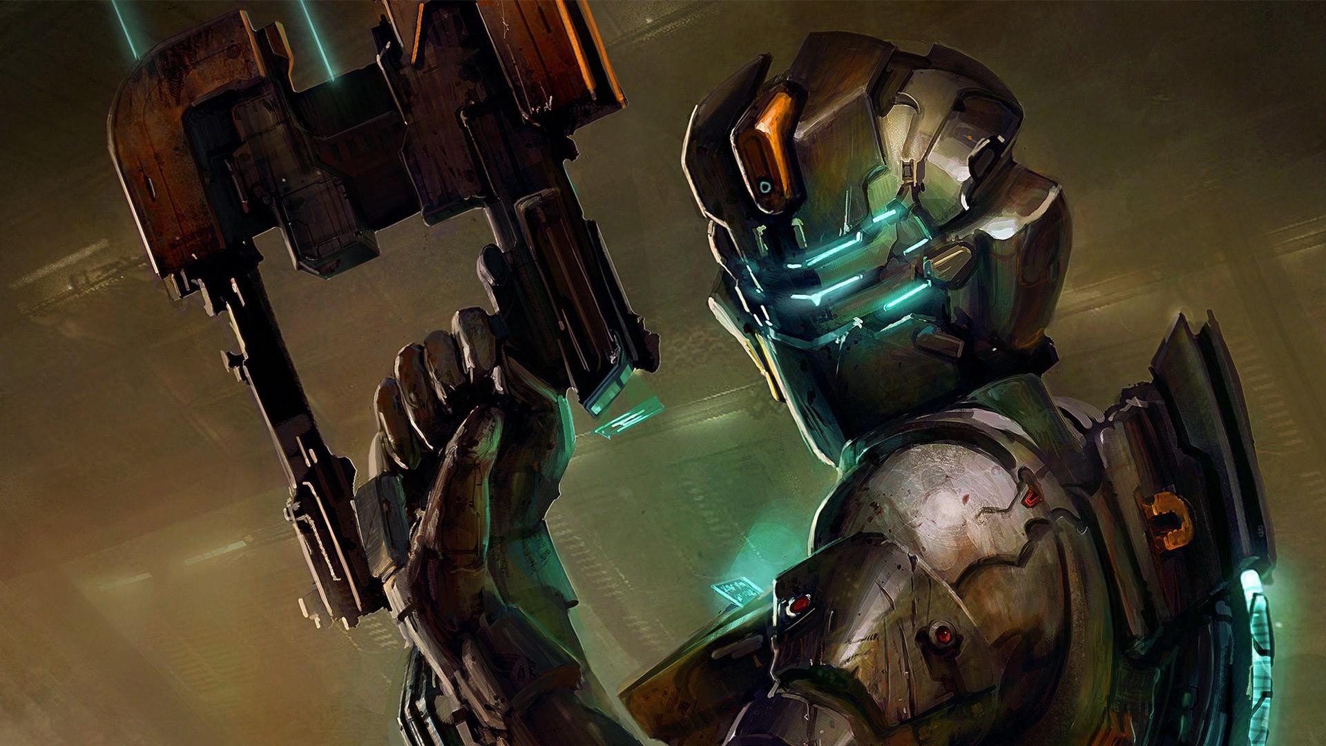 Isaac Clarke, Dead Space 2, Plasma cutter, Tuta RIG, Arte digitale, sfondo Full HD per computer