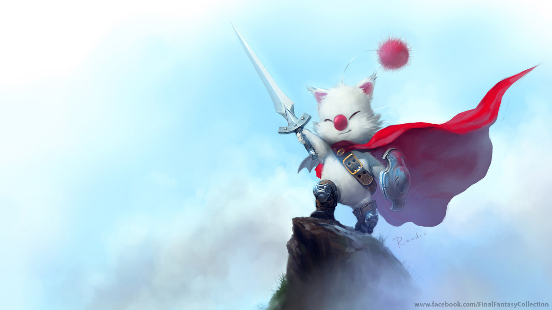 Moguri, Final Fantasy, Spada, Mantello rosso, Full HD, sfondo per PC
