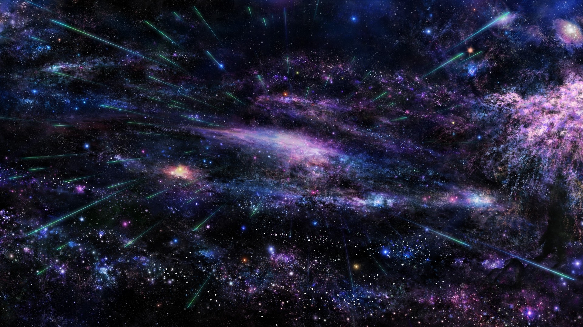 Spazio, Stelle, Nebulosa, Viola, Full HD, sfondo per PC