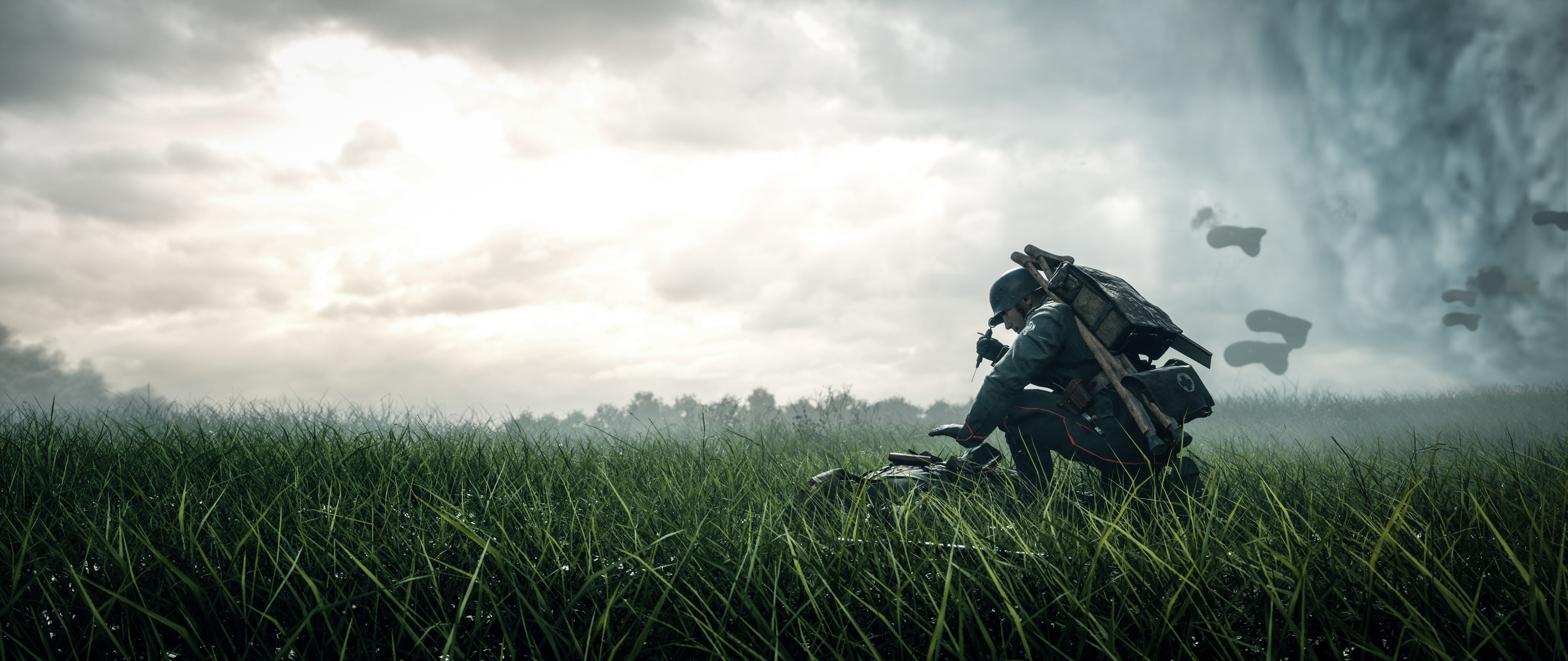 Battlefield 4, Soldato, Prato, Cielo nuvoloso, 2K 1440p, sfondo desktop