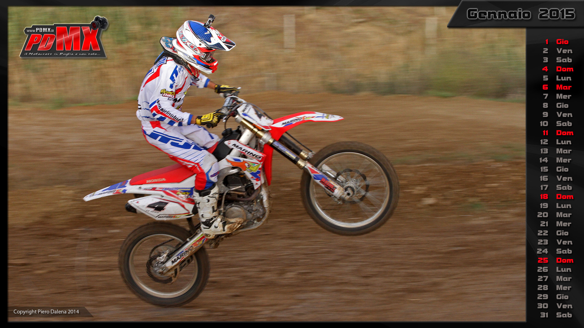 Honda CRF, Motocross, Calendario, Gennaio 2015, Full HD, wallpaper per computer