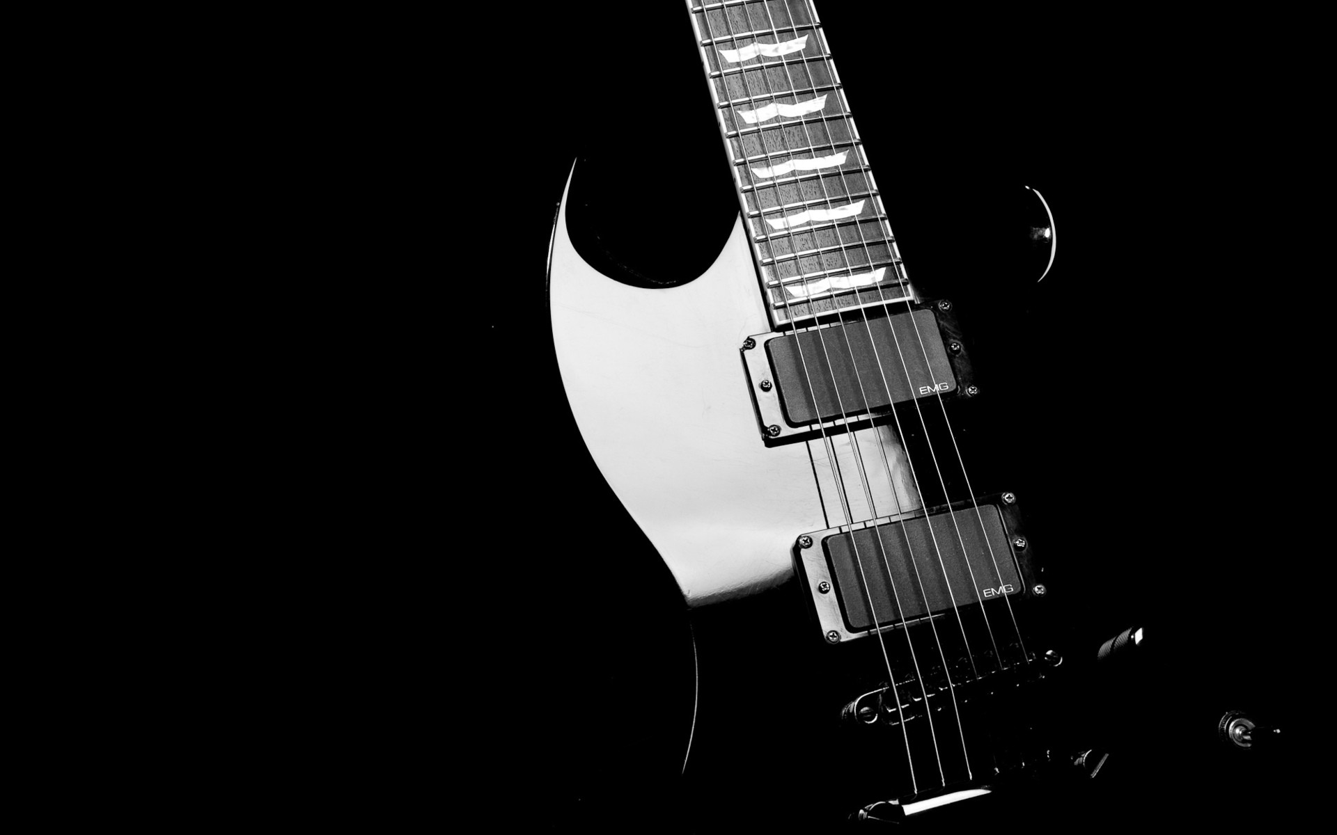 Gibson SG, Chitarra elettrica, Bianco e nero, Full HD, sfondo per PC e portatile