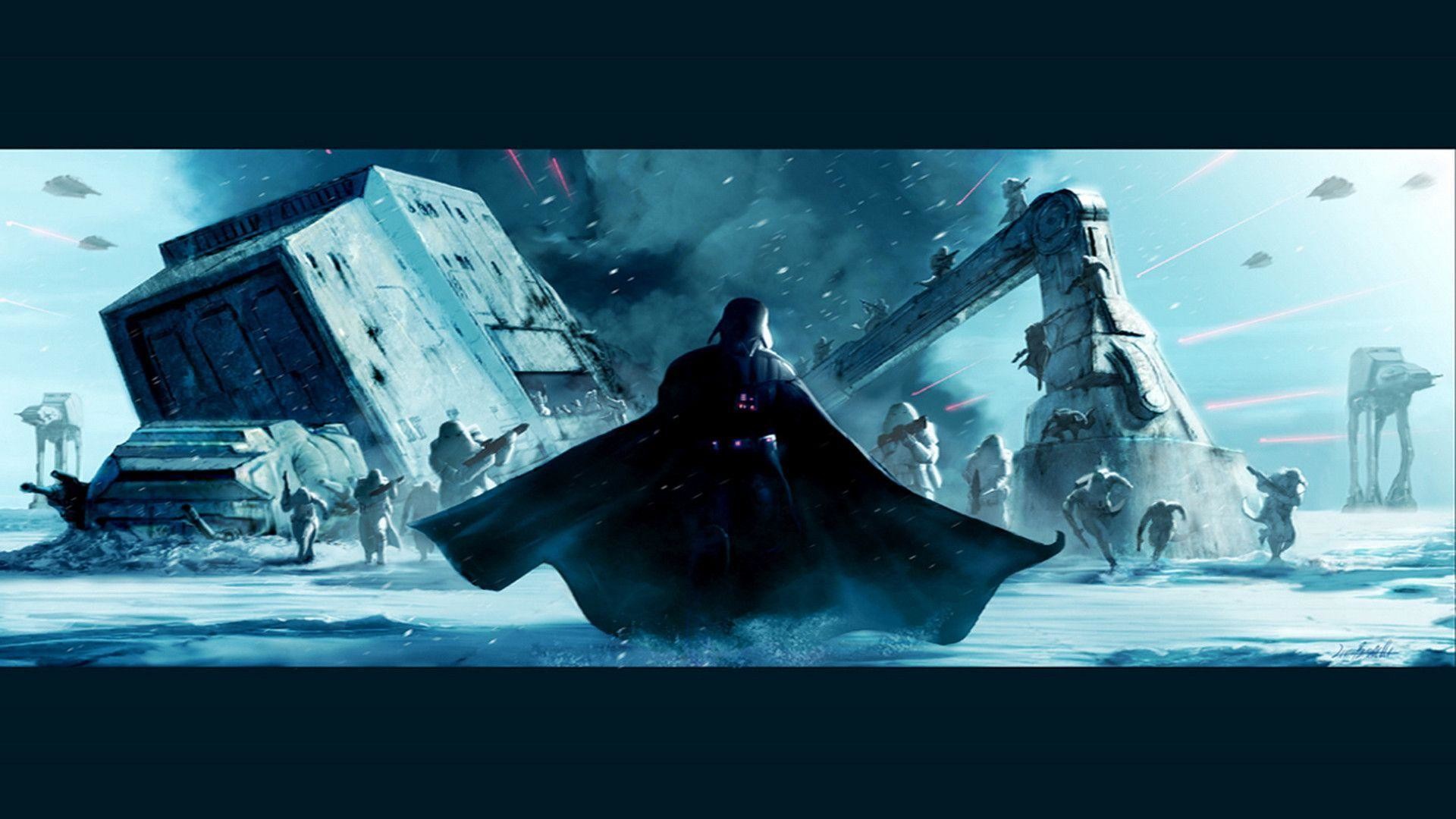 Darth Vader, Hoth, AT-AT, Stormtrooper, Star Wars, Full HD, sfondo Windows 11
