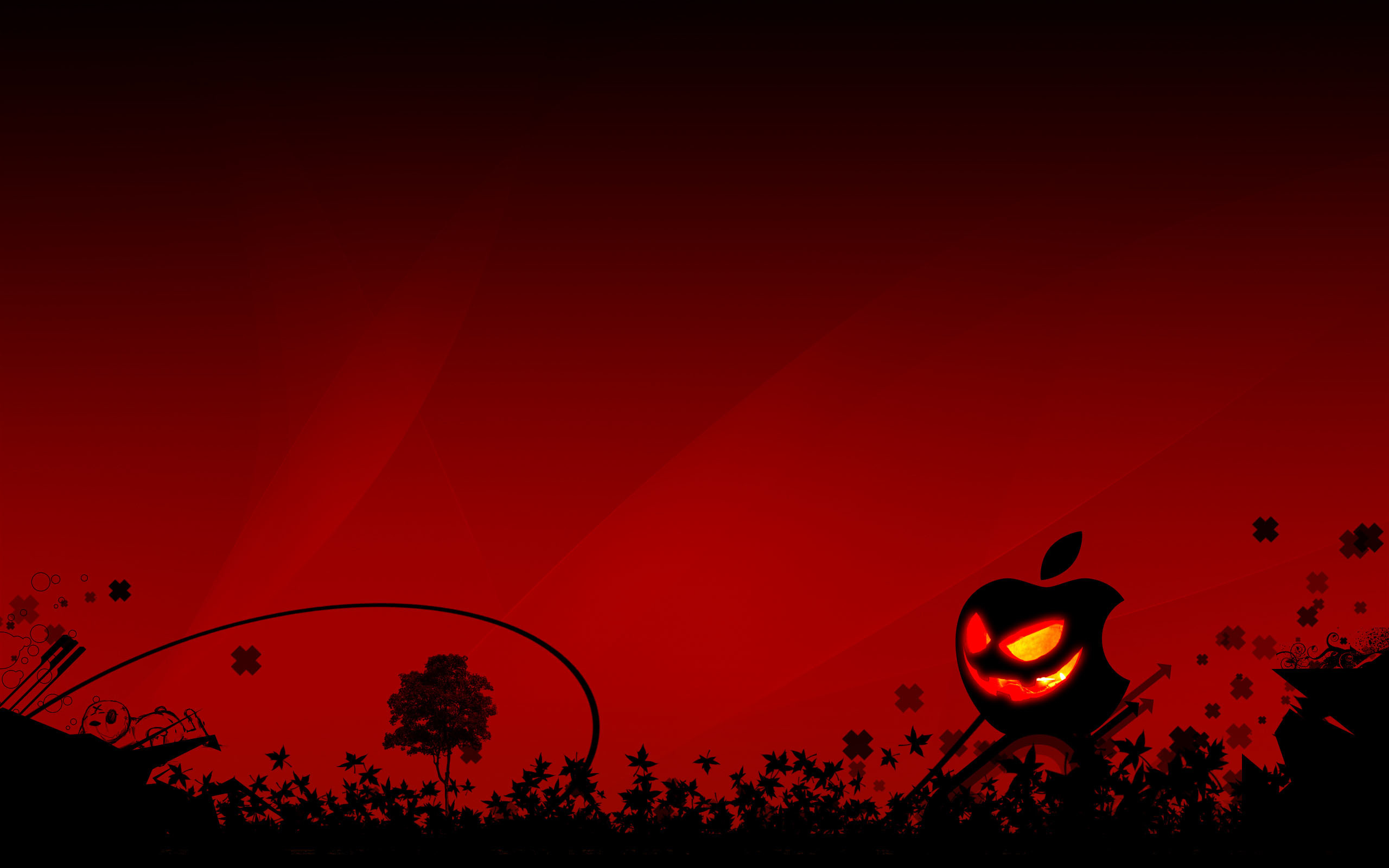 Logo Apple, Zucca, Rosso, Silhouette, 2560x1600, sfondo per PC