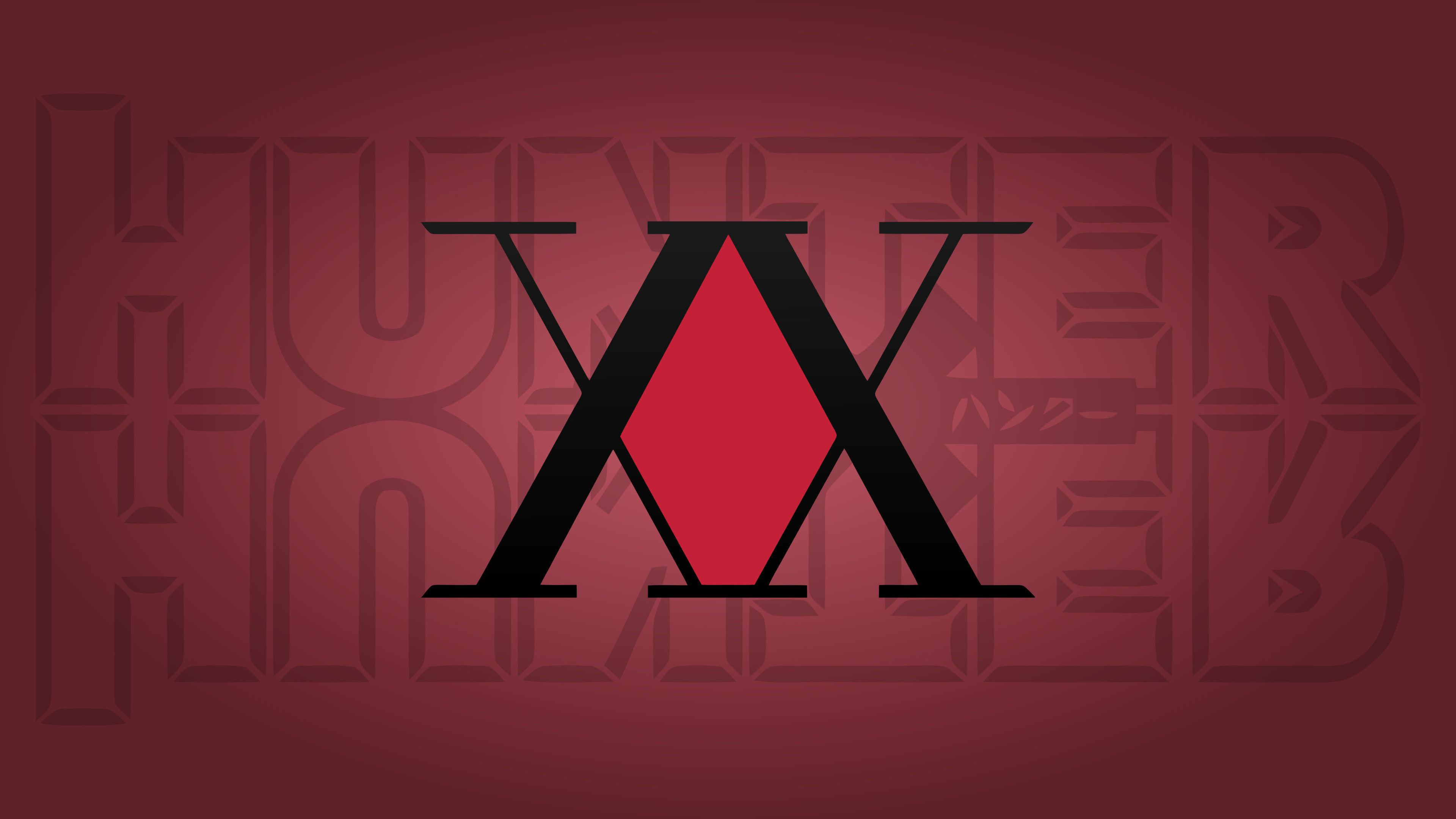 Hunter x Hunter, Logo, Rosso, 16:9 4K, sfondo widescreen